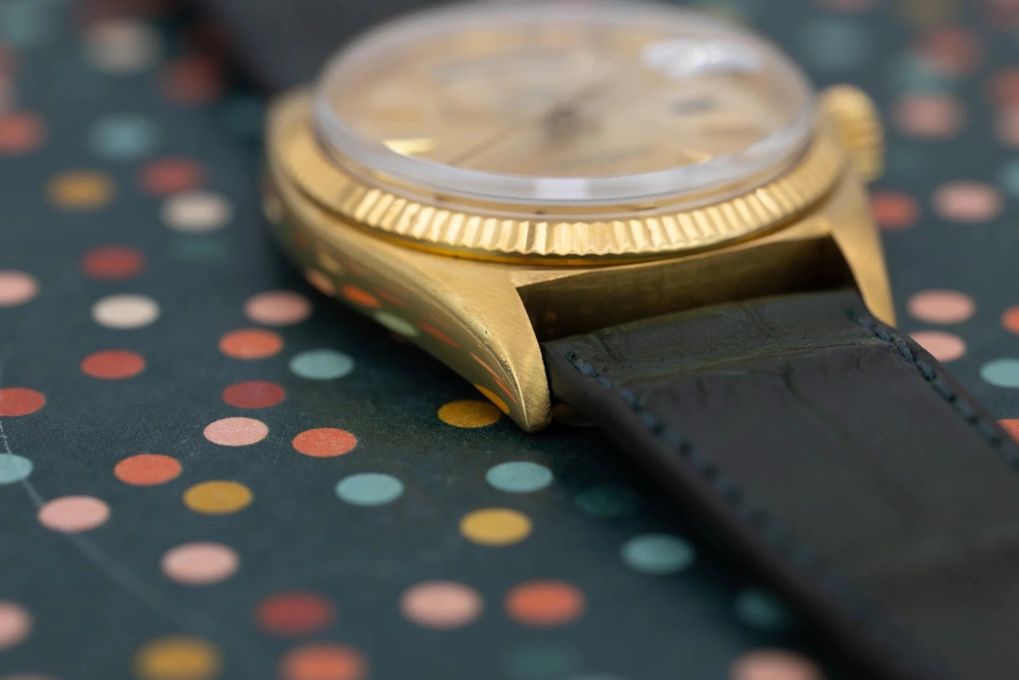 1960 Rolex Day-Date Ref. 1803 | 18K Yellow Gold | Silver Doorstop Underline Dial - Sierra Time Co