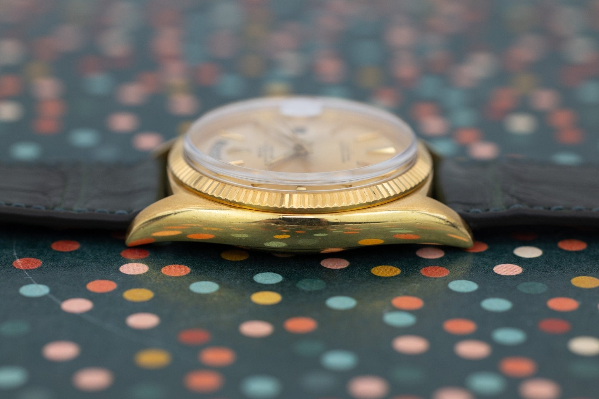 1960 Rolex Day-Date Ref. 1803 | 18K Yellow Gold | Silver Doorstop Underline Dial - Sierra Time Co