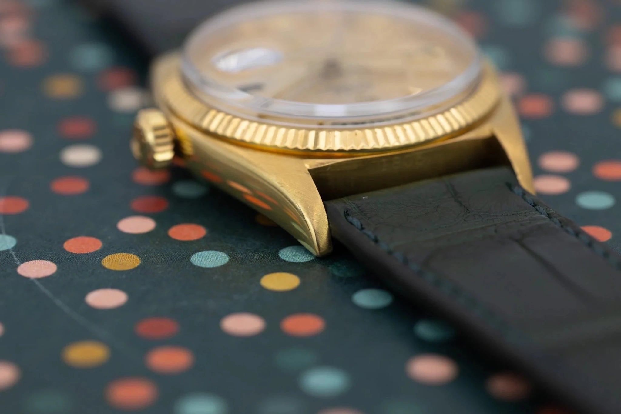1960 Rolex Day-Date Ref. 1803 | 18K Yellow Gold | Silver Doorstop Underline Dial - Sierra Time Co