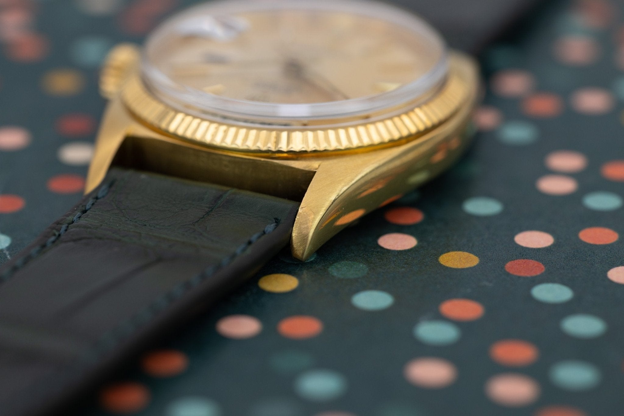 1960 Rolex Day-Date Ref. 1803 | 18K Yellow Gold | Silver Doorstop Underline Dial - Sierra Time Co