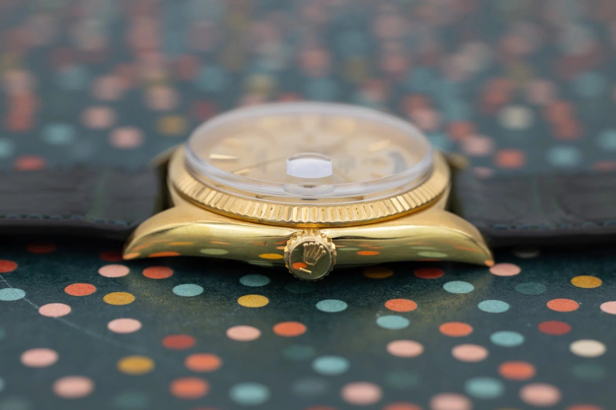 1960 Rolex Day-Date Ref. 1803 | 18K Yellow Gold | Silver Doorstop Underline Dial - Sierra Time Co
