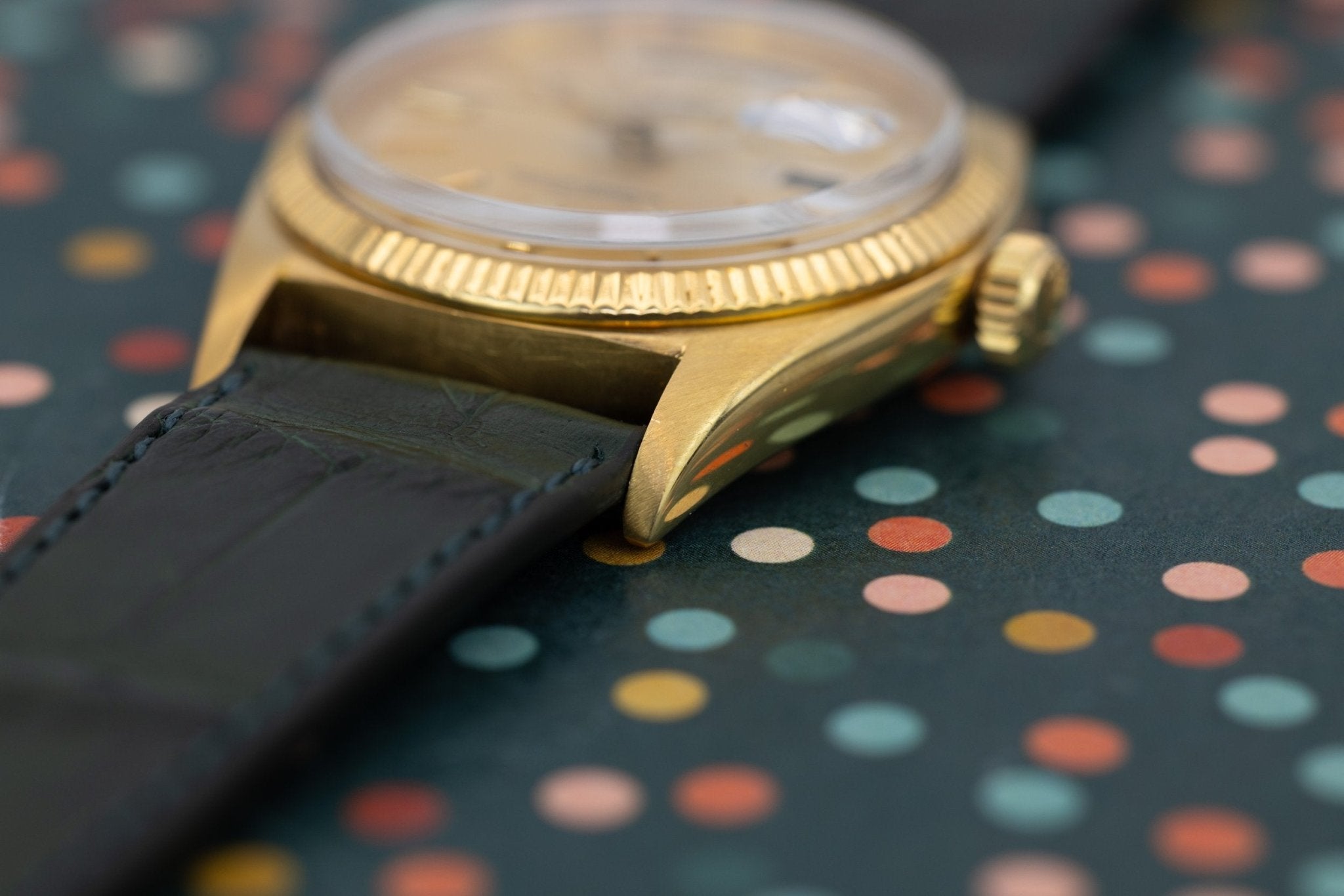 1960 Rolex Day-Date Ref. 1803 | 18K Yellow Gold | Silver Doorstop Underline Dial - Sierra Time Co