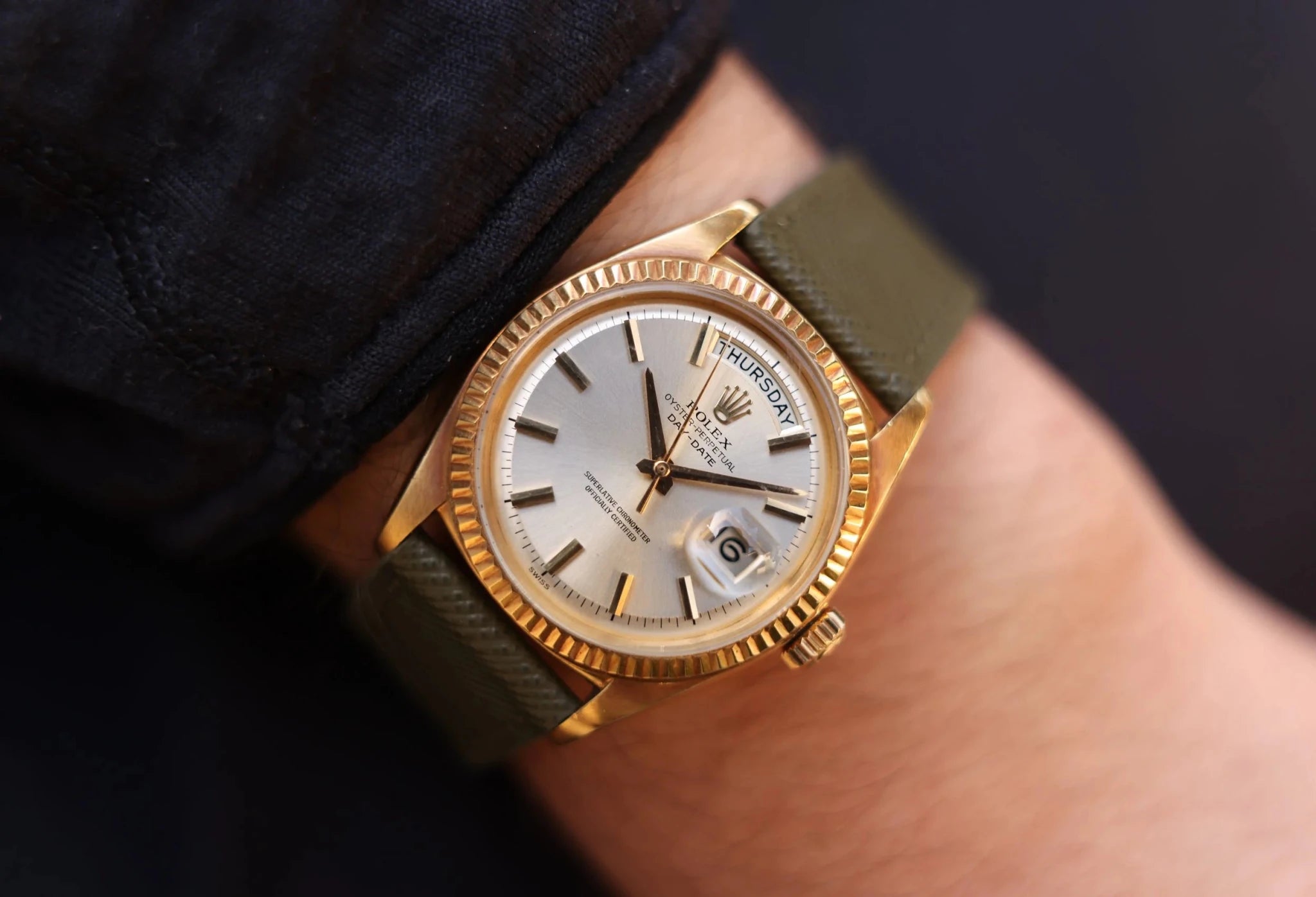 1962 Rolex Day-Date Ref. 1803 | Silver Dial | Sword Hands - Sierra Time Co