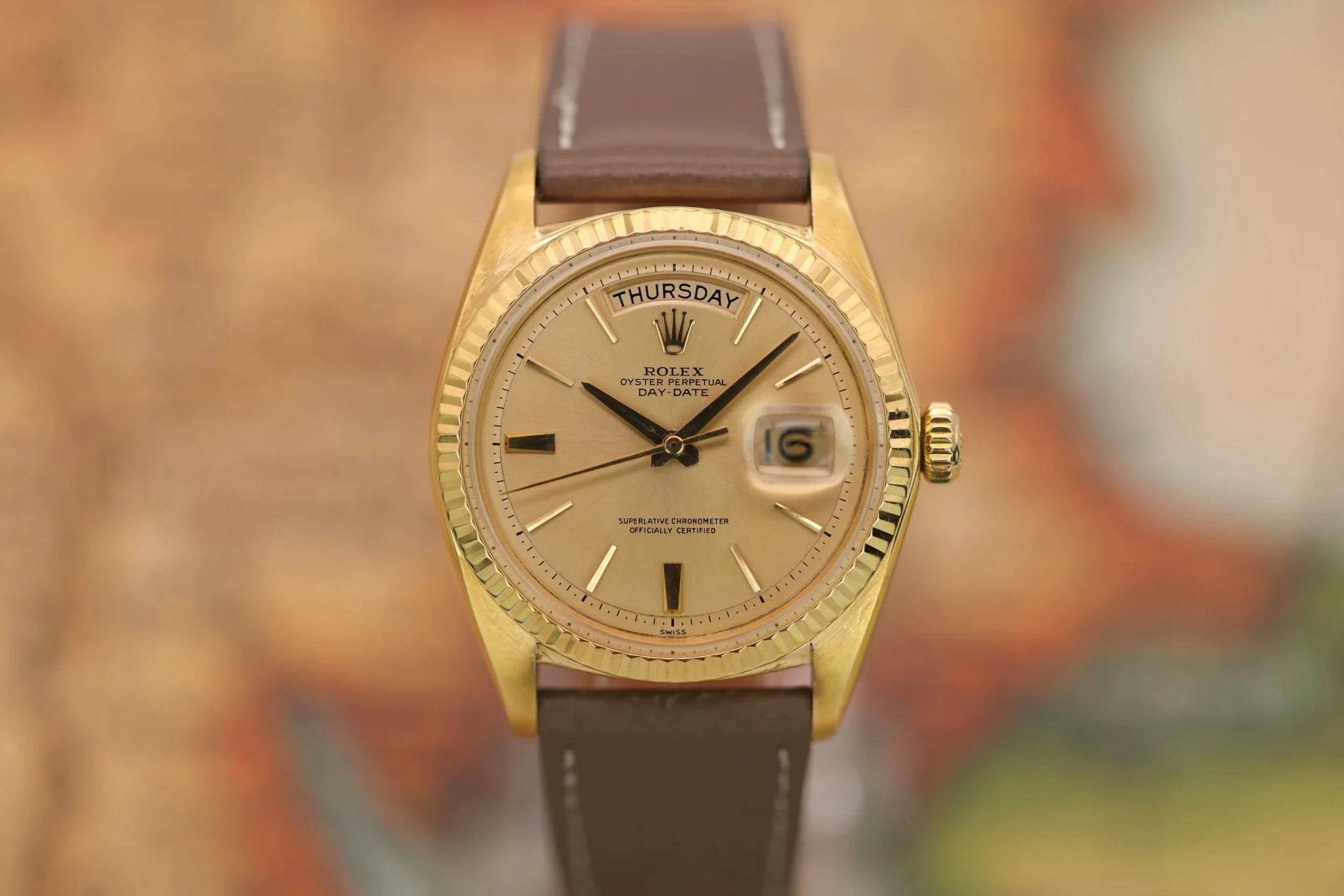 1963 Rolex Day-Date Ref. 1803 | Champagne Dial | Sword Hands - Sierra Time Co