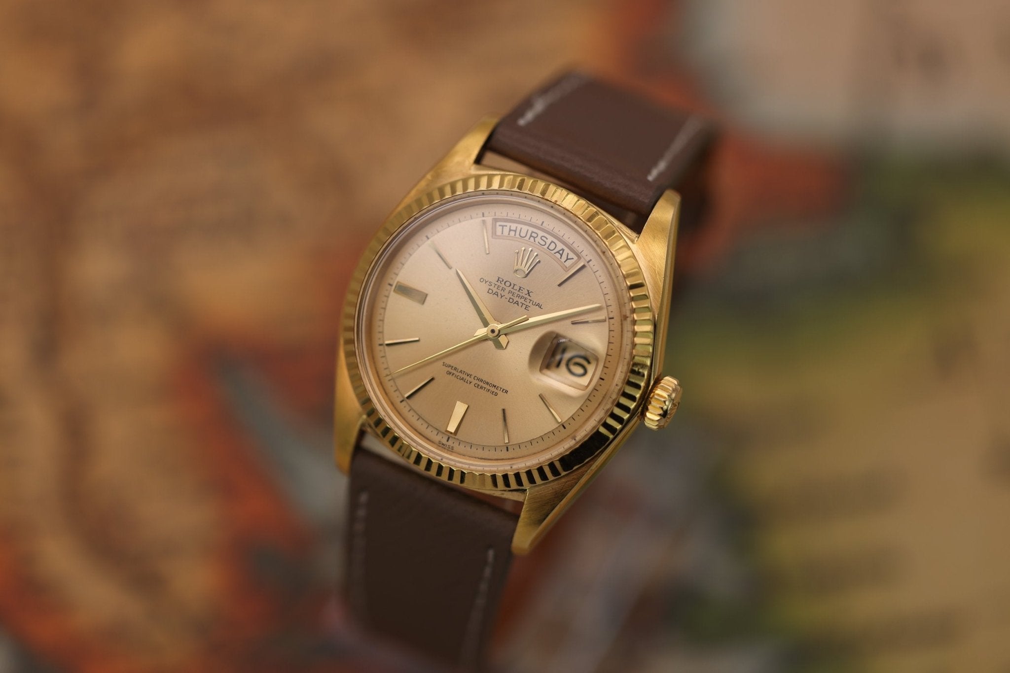 1963 Rolex Day-Date Ref. 1803 | Champagne Dial | Sword Hands - Sierra Time Co