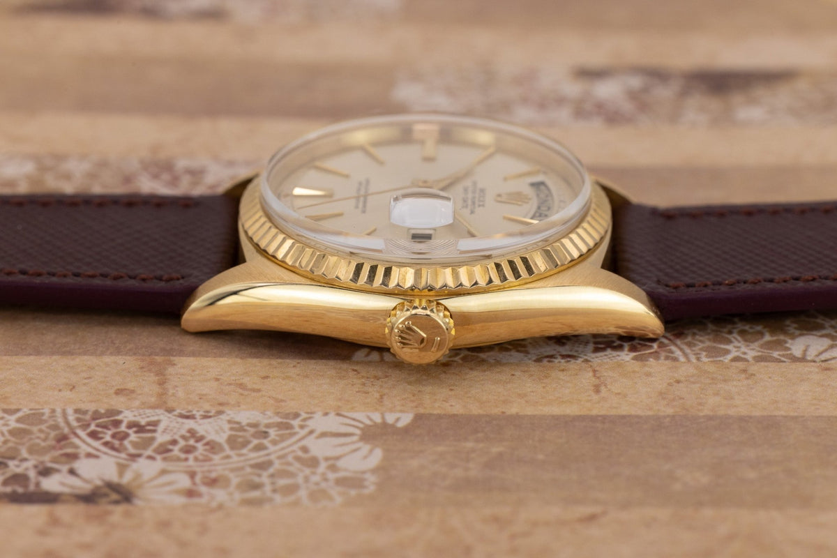 1964 Rolex Day-Date Ref. 1803 | 18K YG | Silver Door Stop Dial - Sierra Time Co