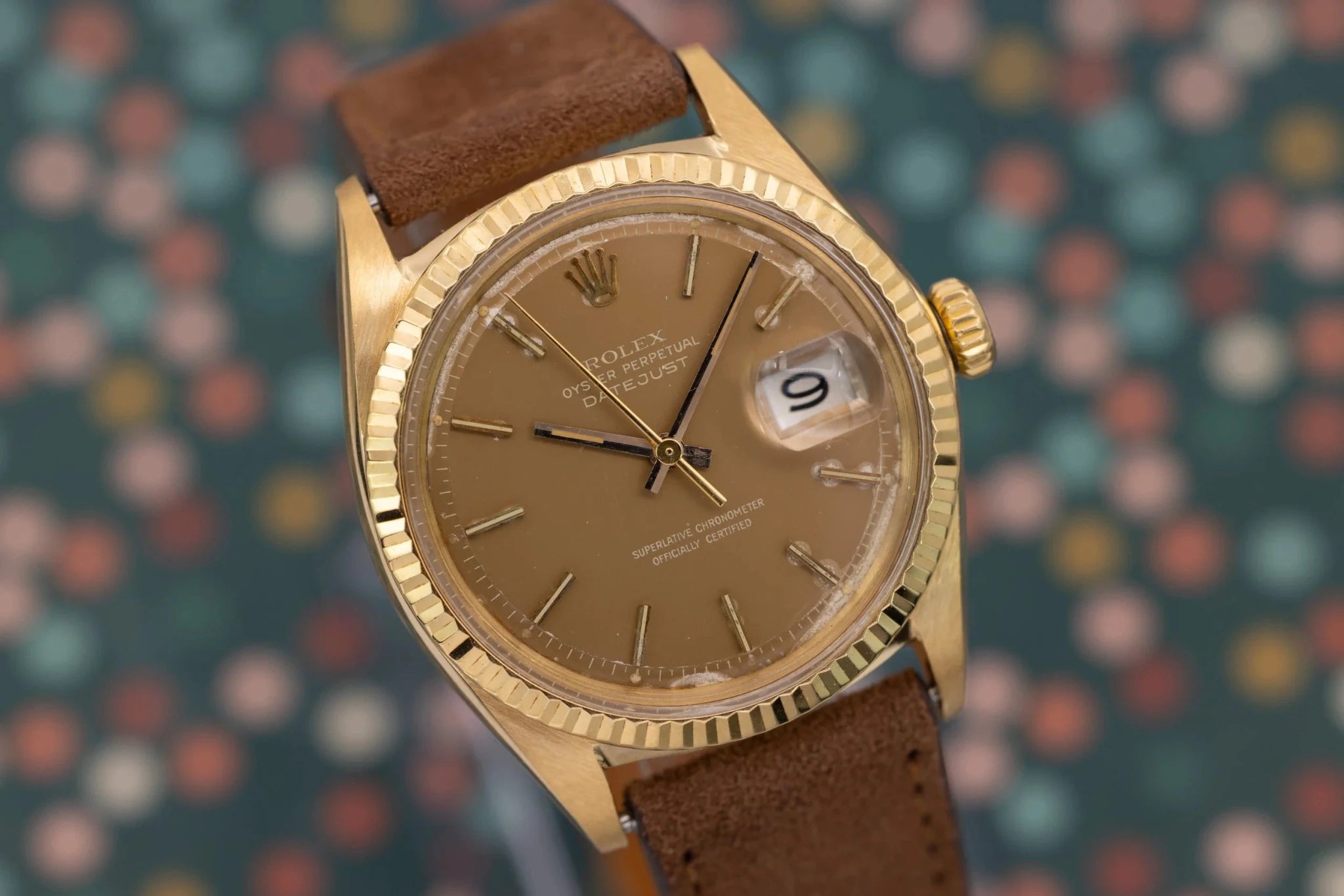 1966 Rolex Datejust Ref. 1601 | 18K Yellow Gold | Tropical Brown Dial - Sierra Time Co