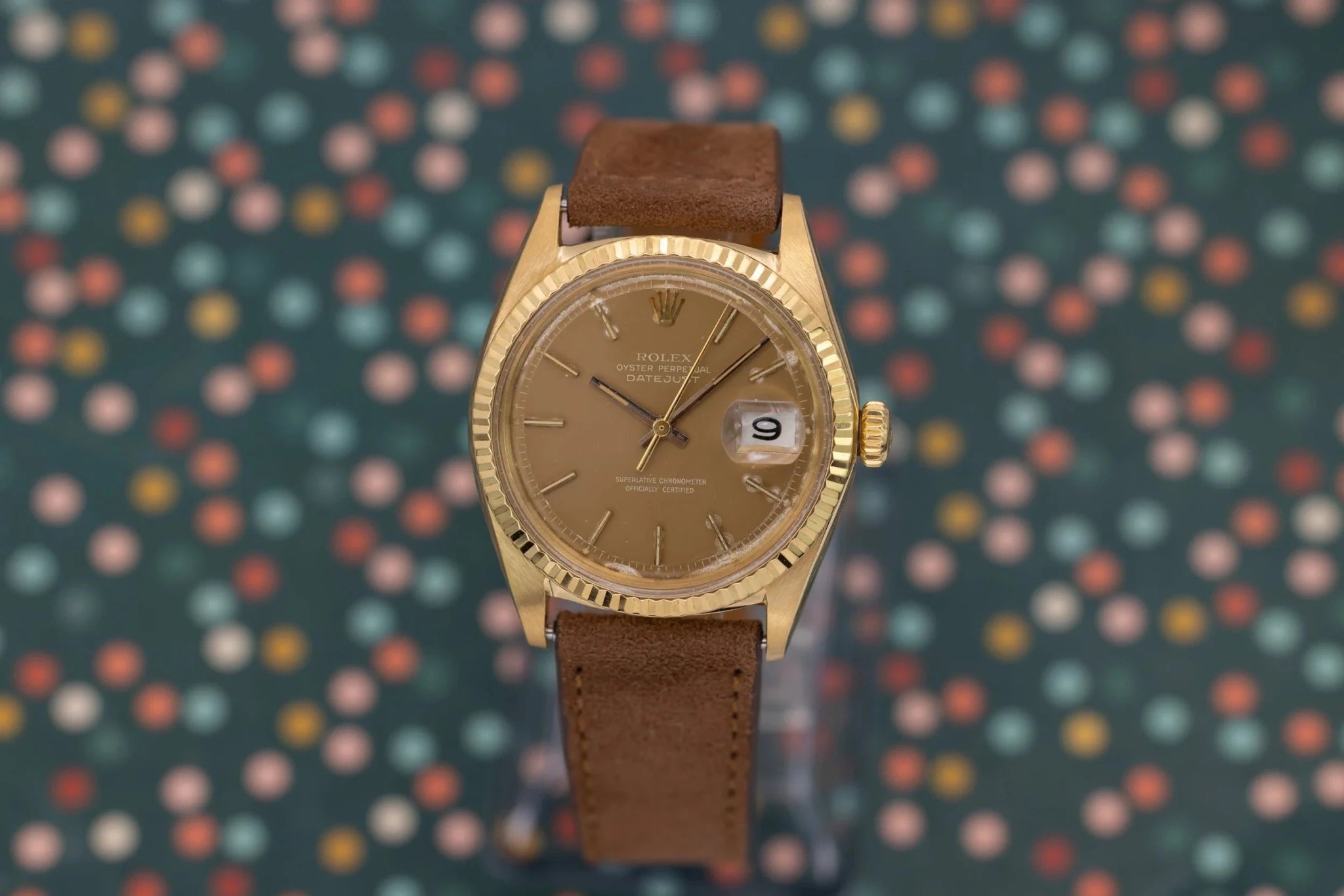 1966 Rolex Datejust Ref. 1601 | 18K Yellow Gold | Tropical Brown Dial - Sierra Time Co