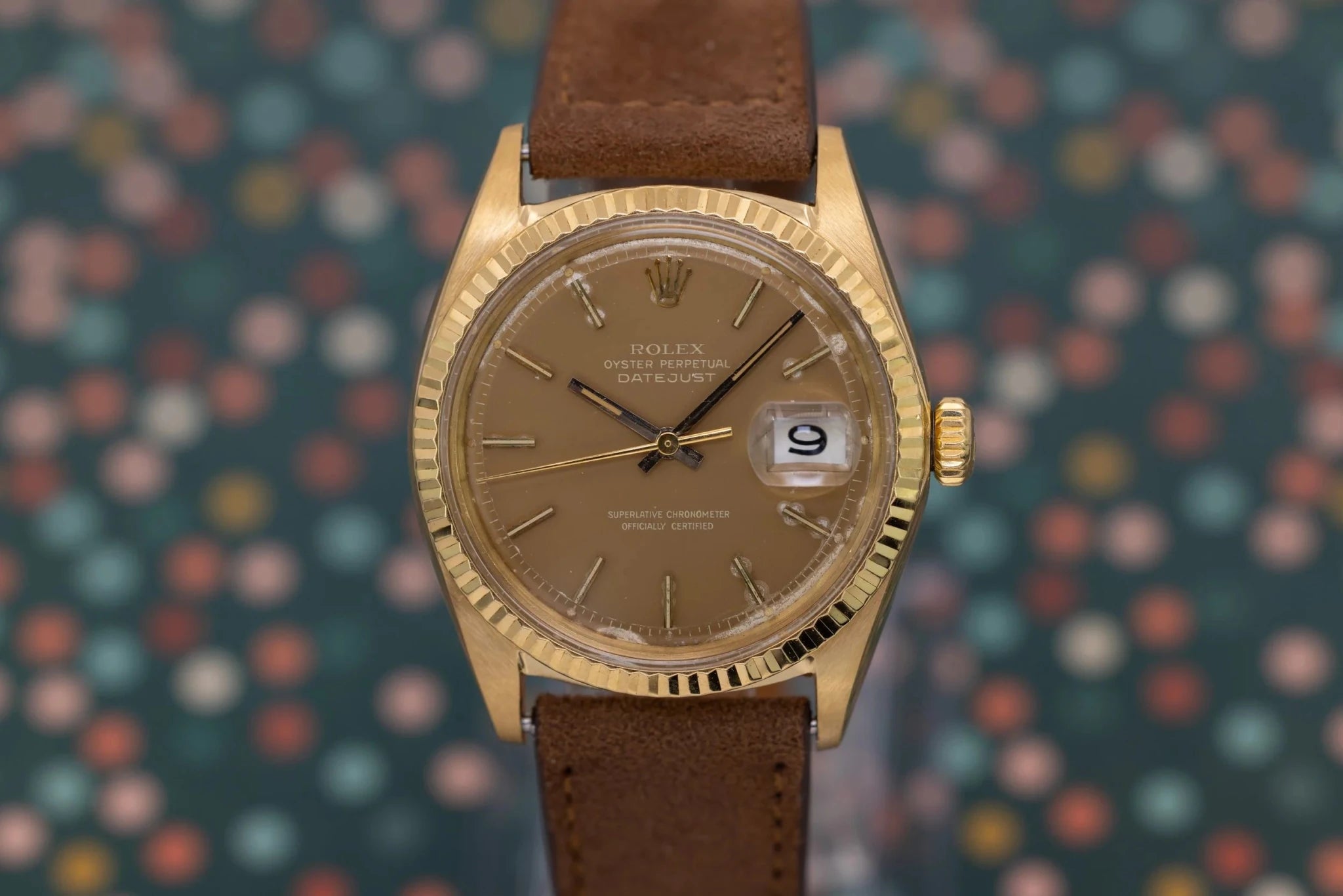 1966 Rolex Datejust Ref. 1601 | 18K Yellow Gold | Tropical Brown Dial - Sierra Time Co