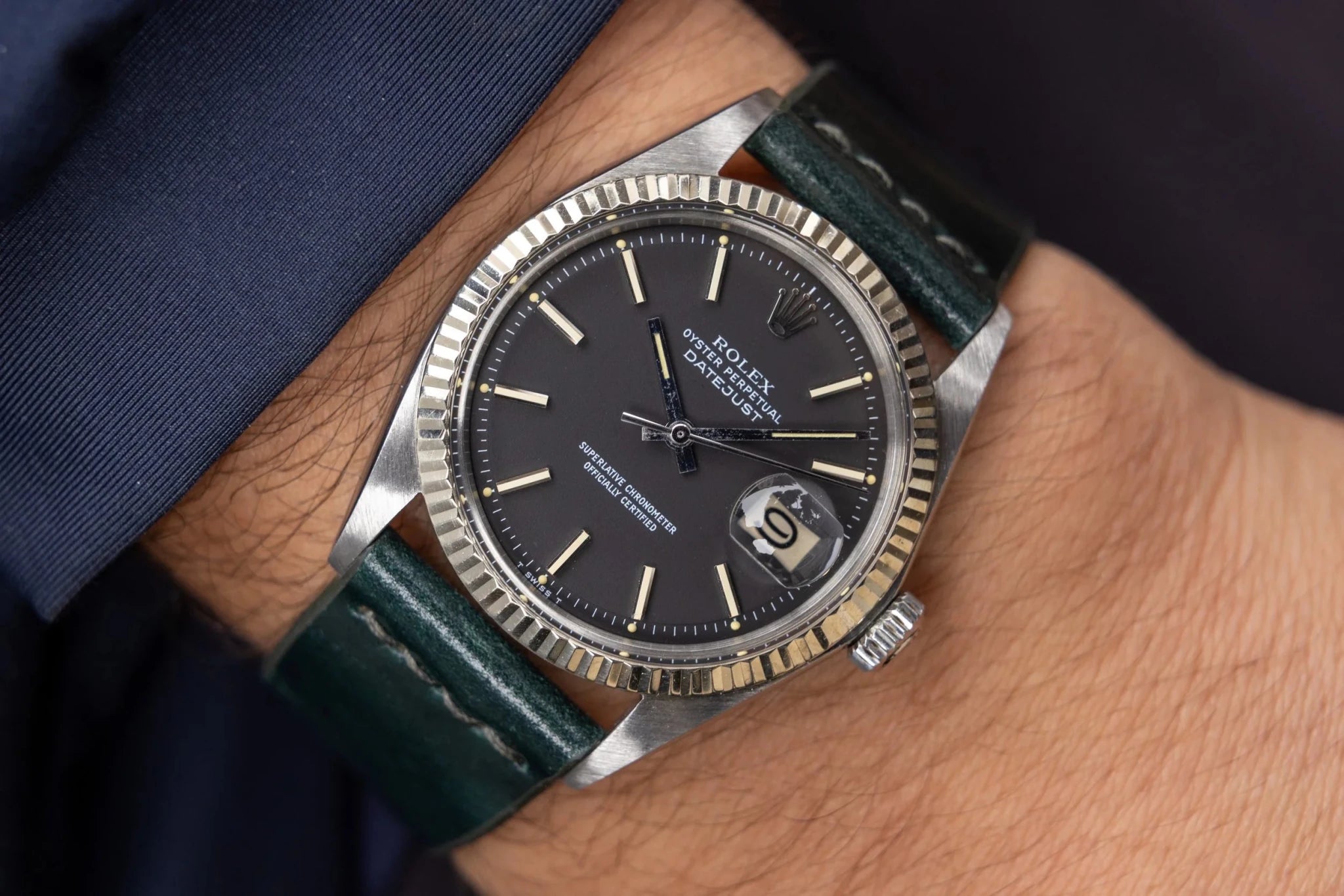 1966 Rolex Datejust Ref. 1601 | Rare Matte Black Dial - Sierra Time Co