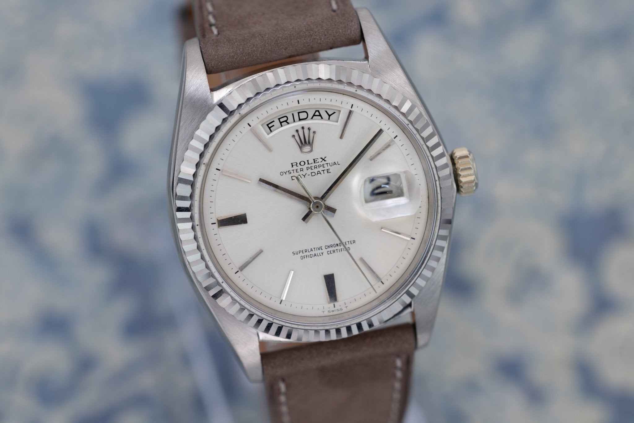 1967 Rolex Day-Date Ref. 1803 | 18K White Gold | Door Stop Dial - Sierra Time Co