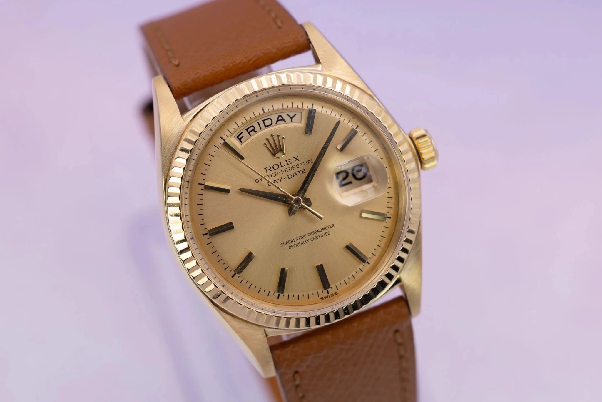 1967 Rolex Day-Date Ref. 1803 | Early Non-Lume Champagne Dial | Sword Hands - Sierra Time Co