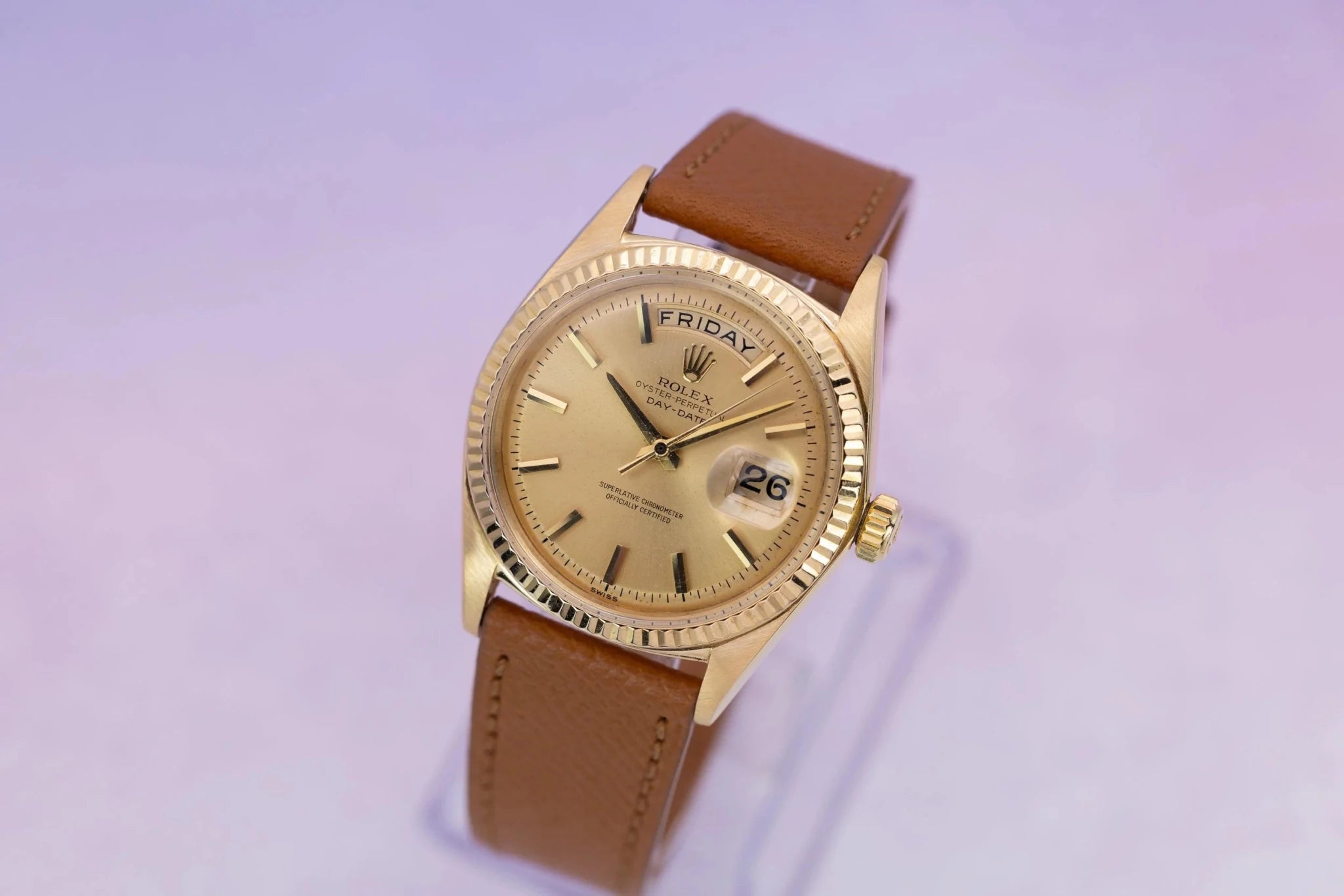 1967 Rolex Day-Date Ref. 1803 | Early Non-Lume Champagne Dial | Sword Hands - Sierra Time Co
