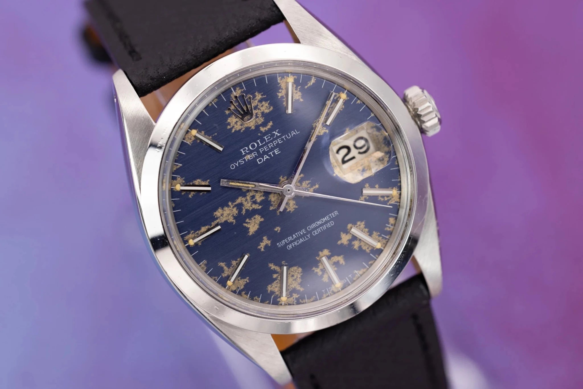 1969 Rolex Date Ref. 1500 | Tropical Blue Dial | Box and Papers - Sierra Time Co