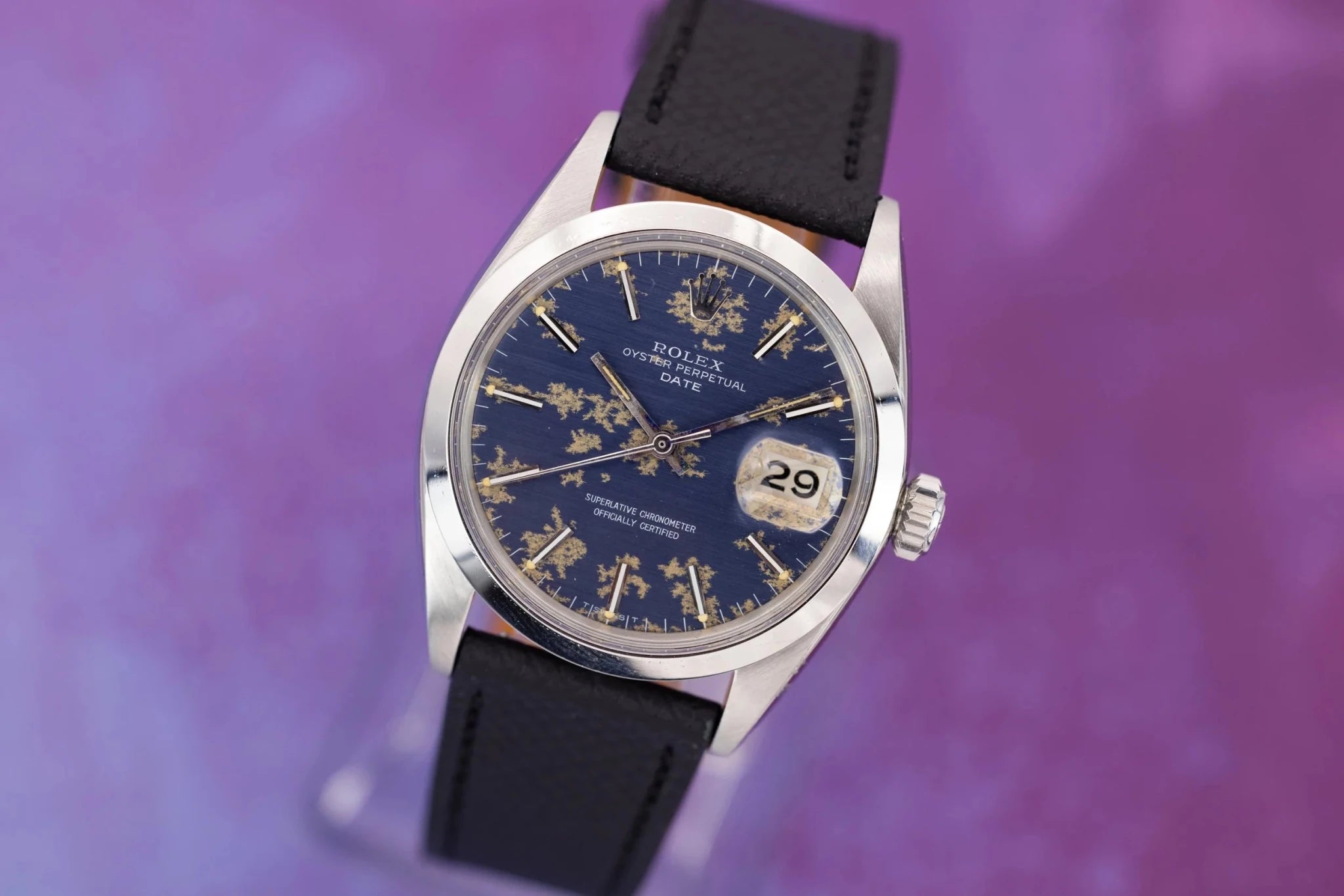 1969 Rolex Date Ref. 1500 | Tropical Blue Dial | Box and Papers - Sierra Time Co