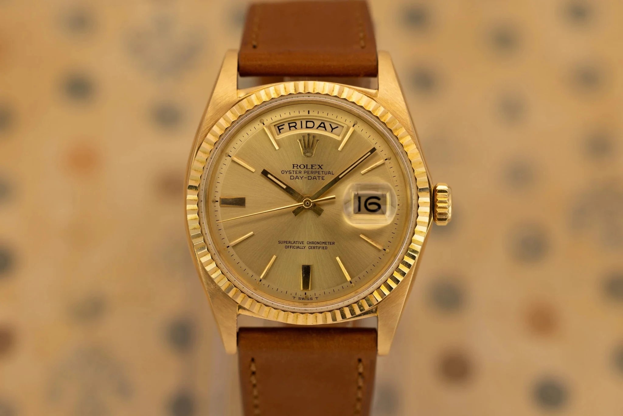 1969 Rolex Day-Date Ref. 1803 | Champagne Door Stop Dial - Sierra Time Co