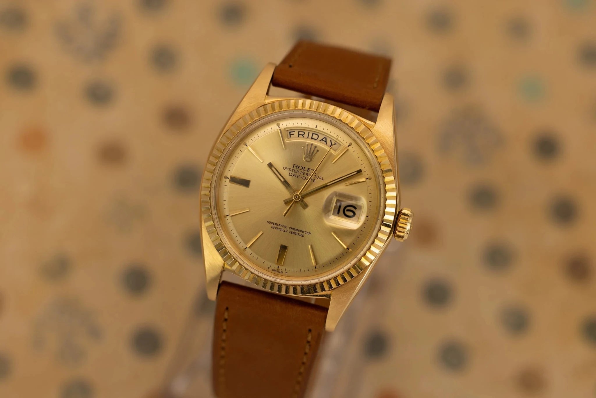 1969 Rolex Day-Date Ref. 1803 | Champagne Door Stop Dial - Sierra Time Co