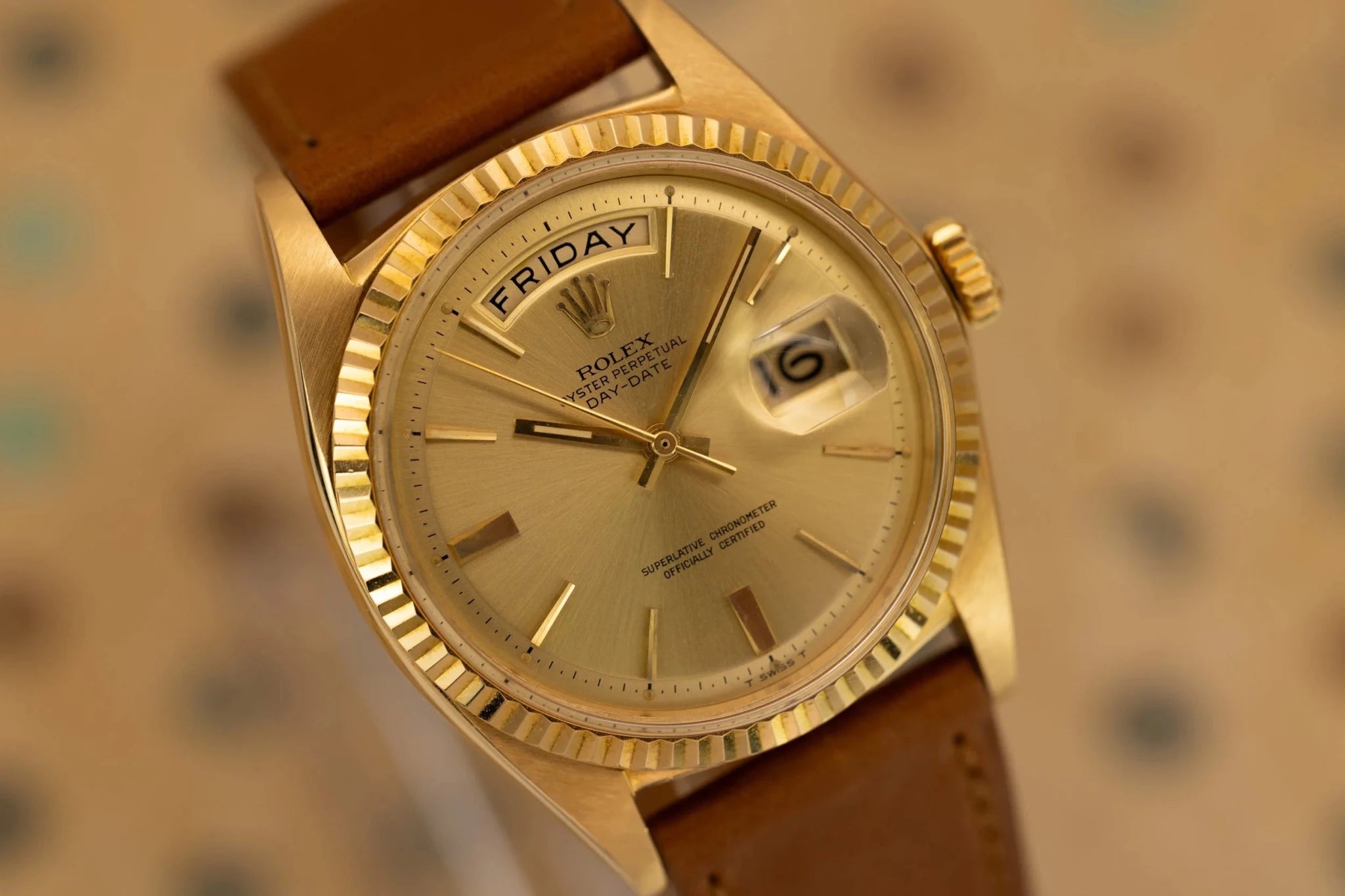 1969 Rolex Day-Date Ref. 1803 | Champagne Door Stop Dial - Sierra Time Co