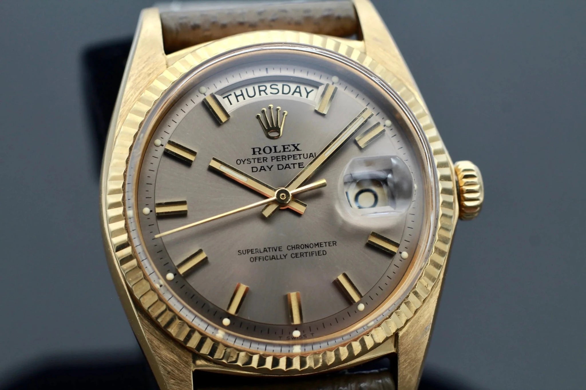 1969 Rolex Day-Date Ref. 1803 Smokey Gray Wideboy Dial - Sierra Time Co