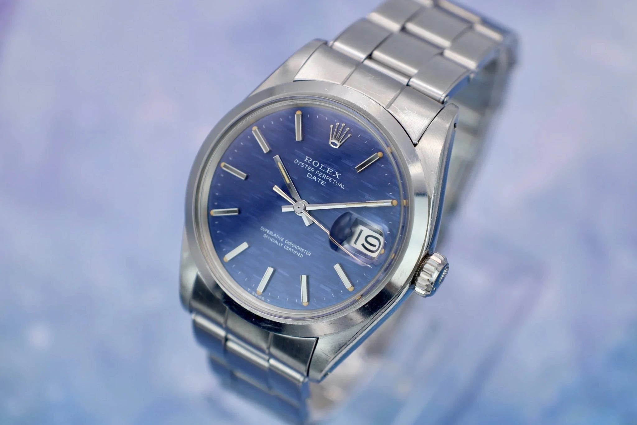 1970 Rolex Date Ref. 1500 | Blue Mosaic Dial - Sierra Time Co