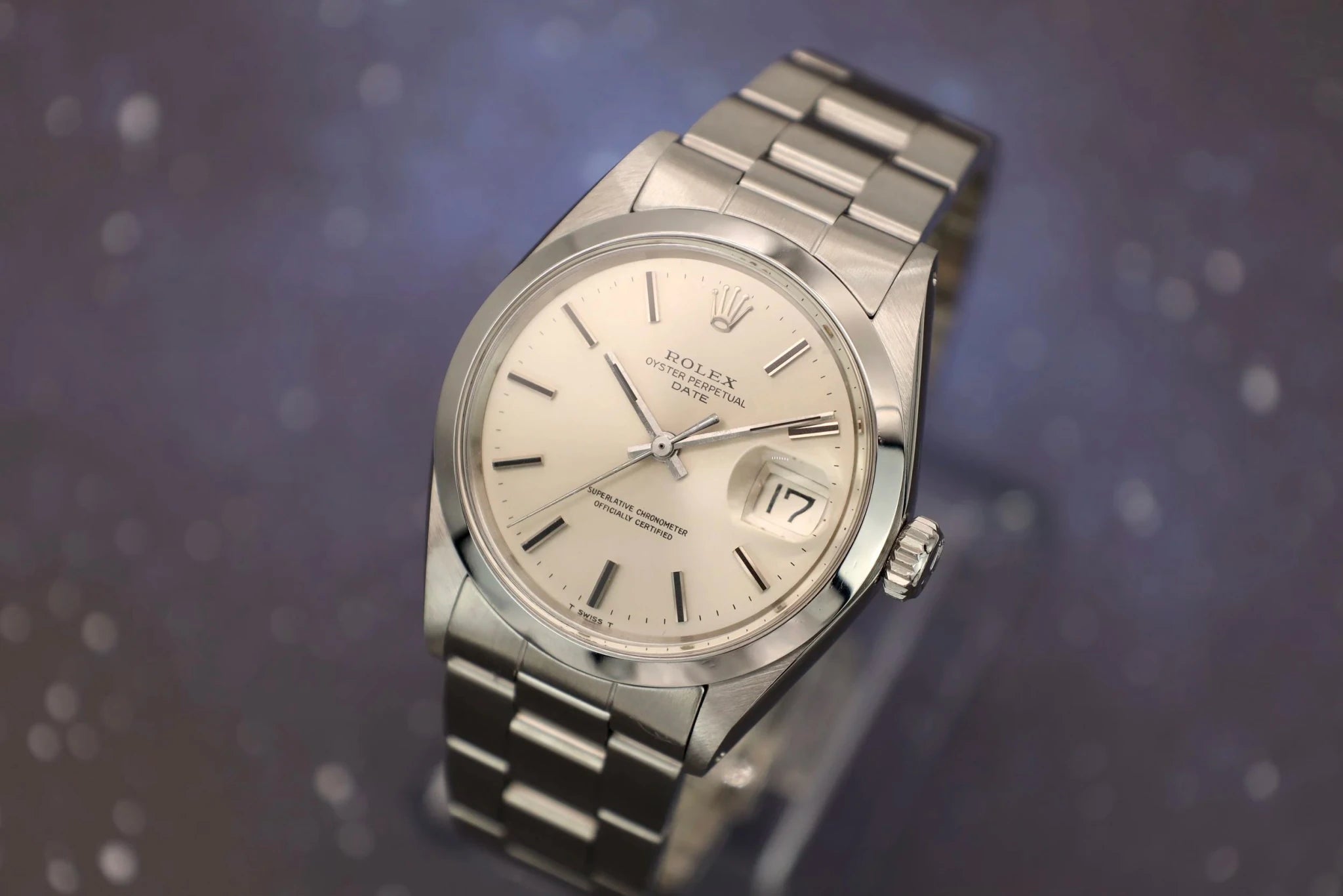 1970 Rolex Date Ref. 1500 | Silver Onyx Dial - Sierra Time Co