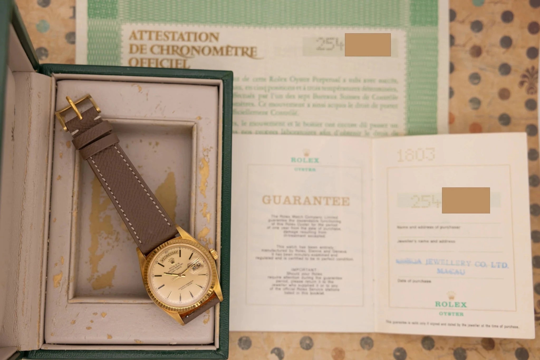 1970 Rolex Day-Date Ref. 1803 | Champagne Dial | Box and Papers - Sierra Time Co