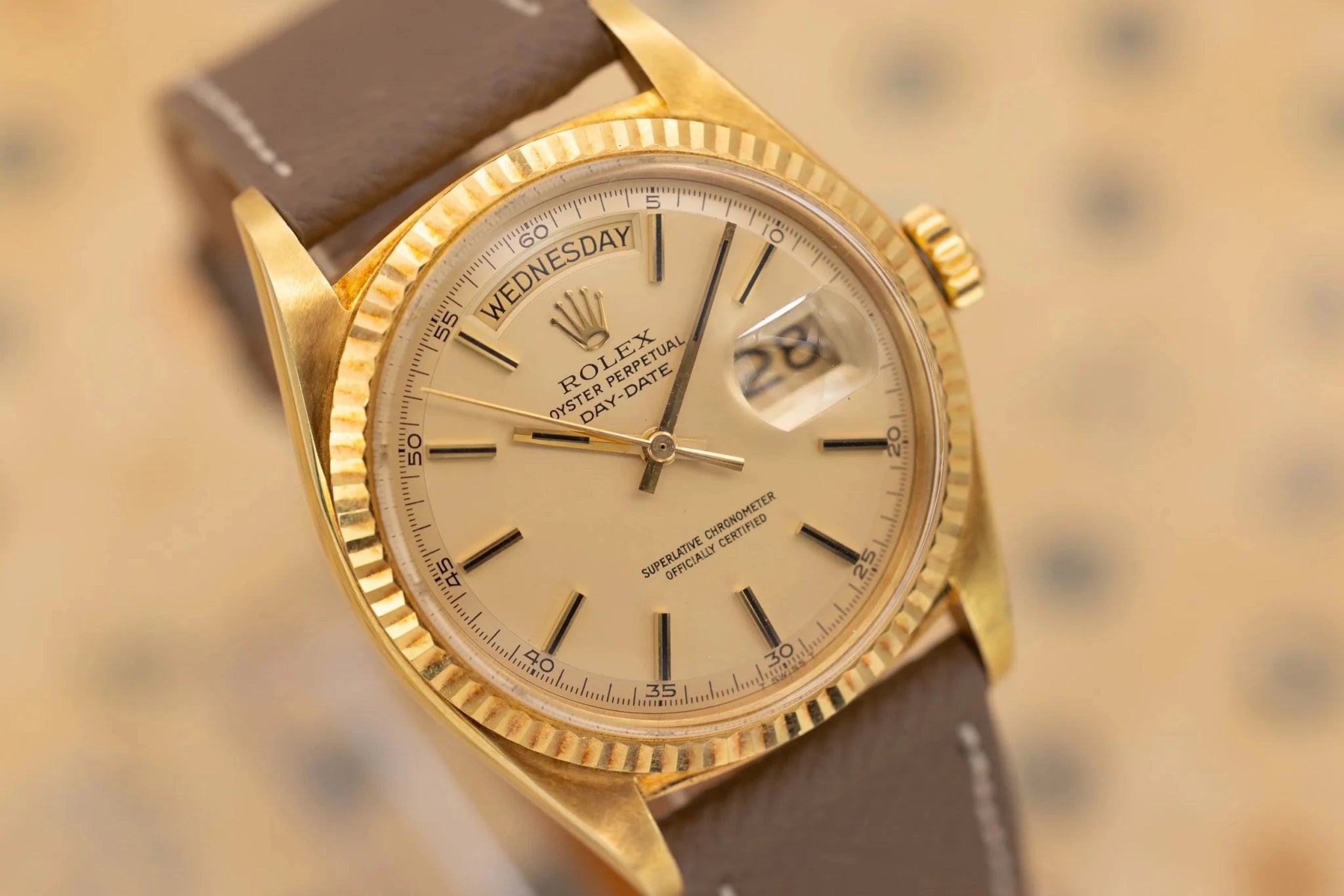1970 Rolex Day-Date Ref. 1803 | Champagne Dial | Box and Papers - Sierra Time Co