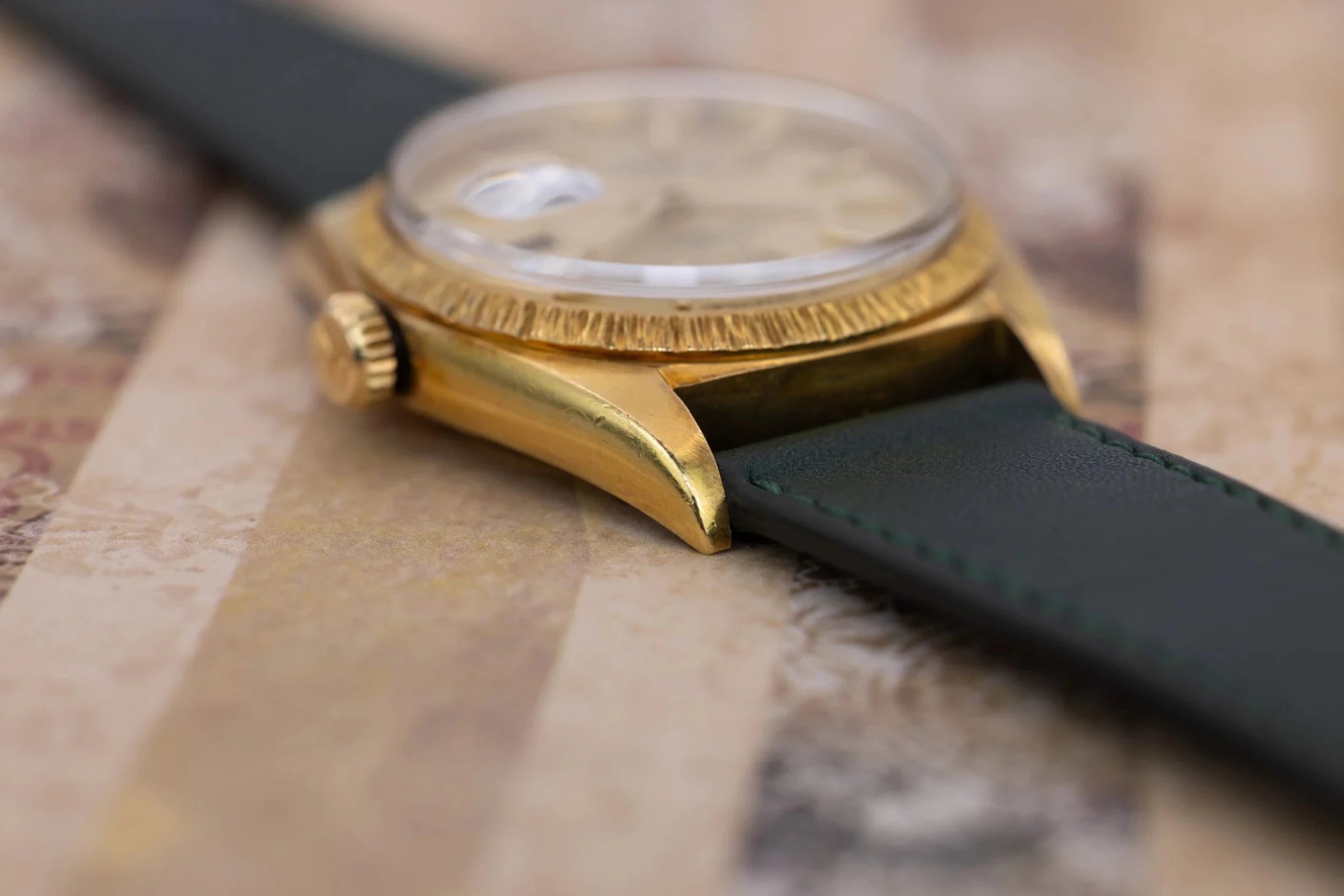1970 Rolex Day-Date Ref. 1807 | Bark Finish | Non-Lume Champagne Dial - Sierra Time Co