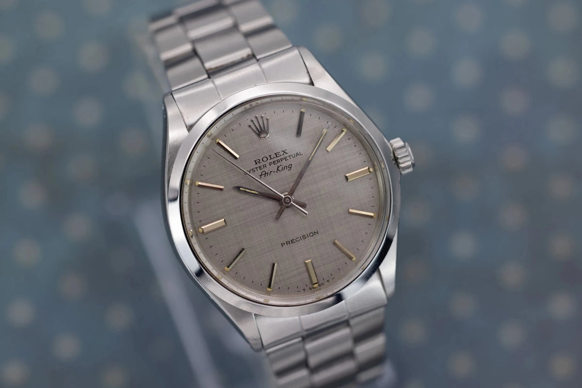 1971 Rolex Air-King Ref. 5500 | Silver Linen Dial - Sierra Time Co