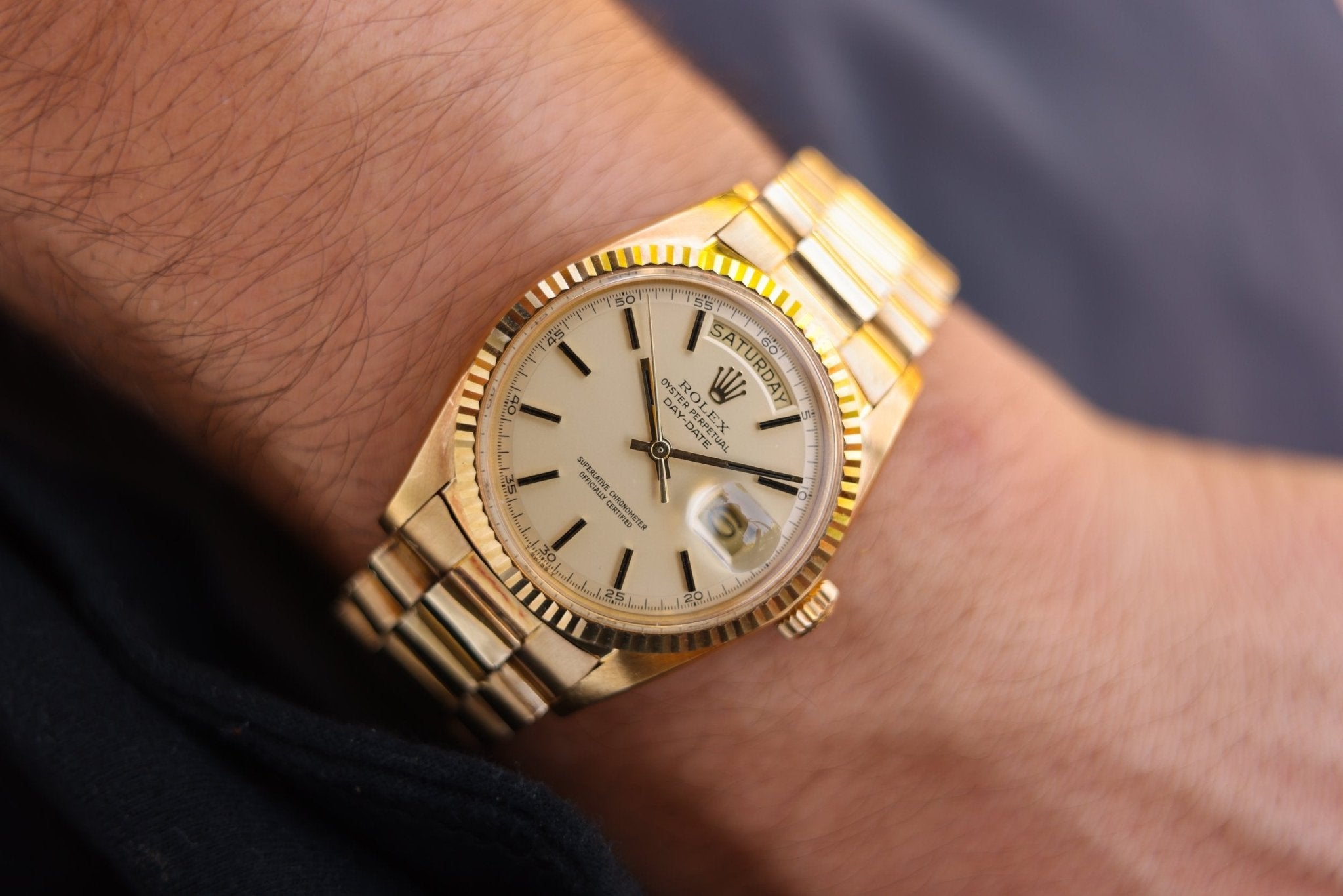 1971 Rolex Day-Date Ref. 1803 | Satin Champagne Dial - Sierra Time Co
