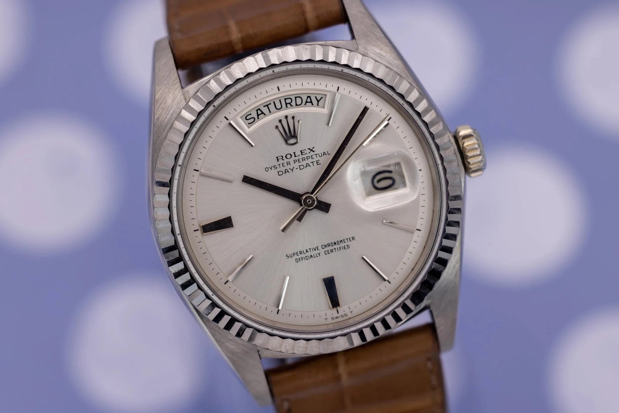 1971 Rolex Day-Date Ref. 1807 | 18K WG | Silver Non-Lume Dial - Sierra Time Co