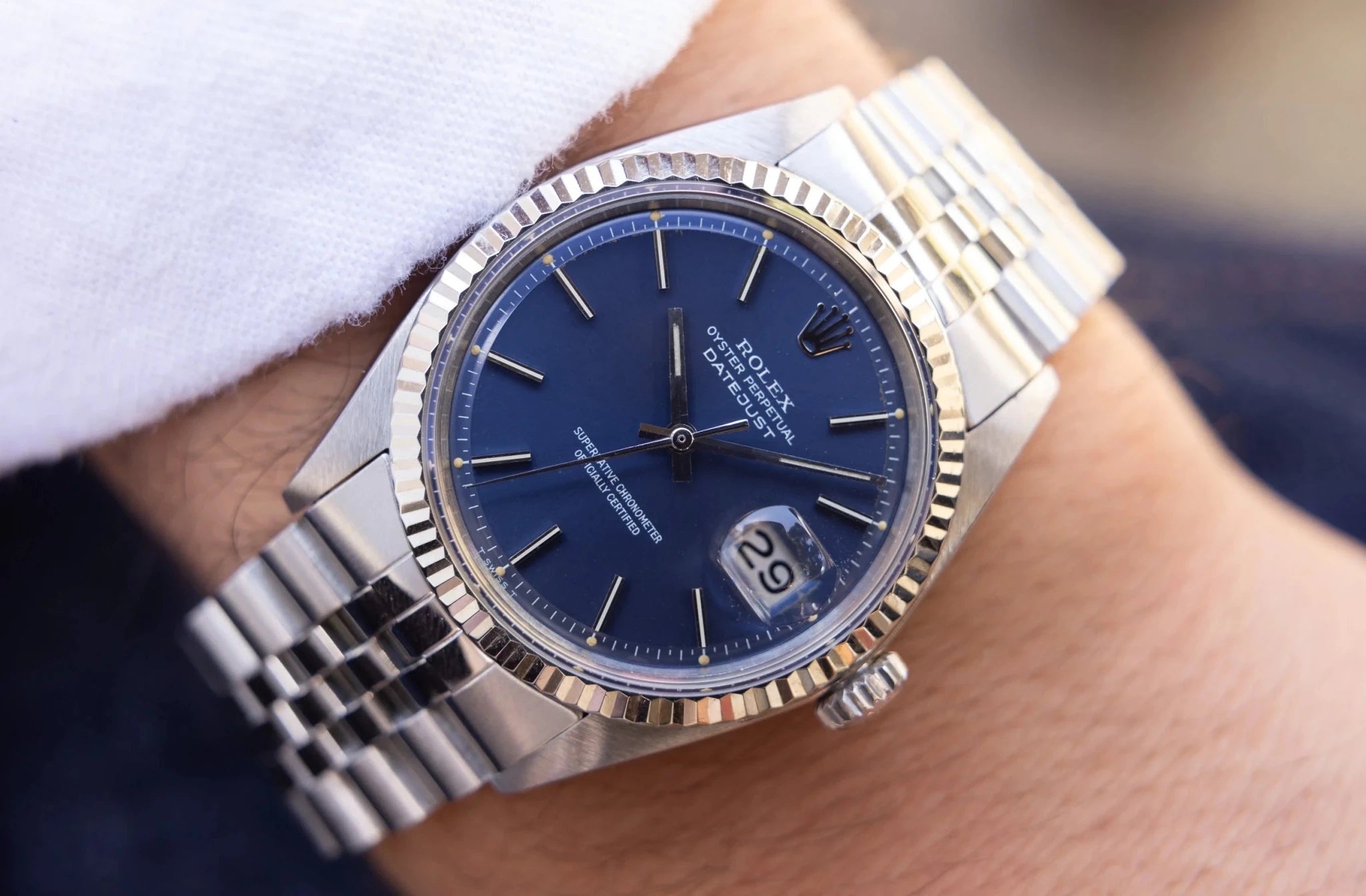 1972 Rolex Datejust Ref. 1601 | Rare Matte Navy Blue Dial - Sierra Time Co