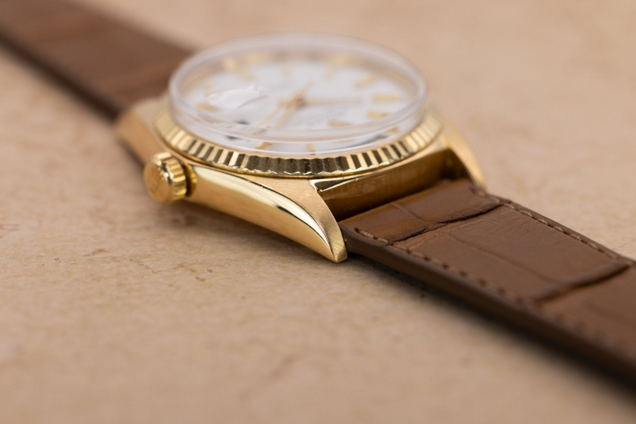 1972 Rolex Day-Date Ref. 1803 | 18K Yellow Gold | White Red Quarter Dial | Serviced - Sierra Time Co