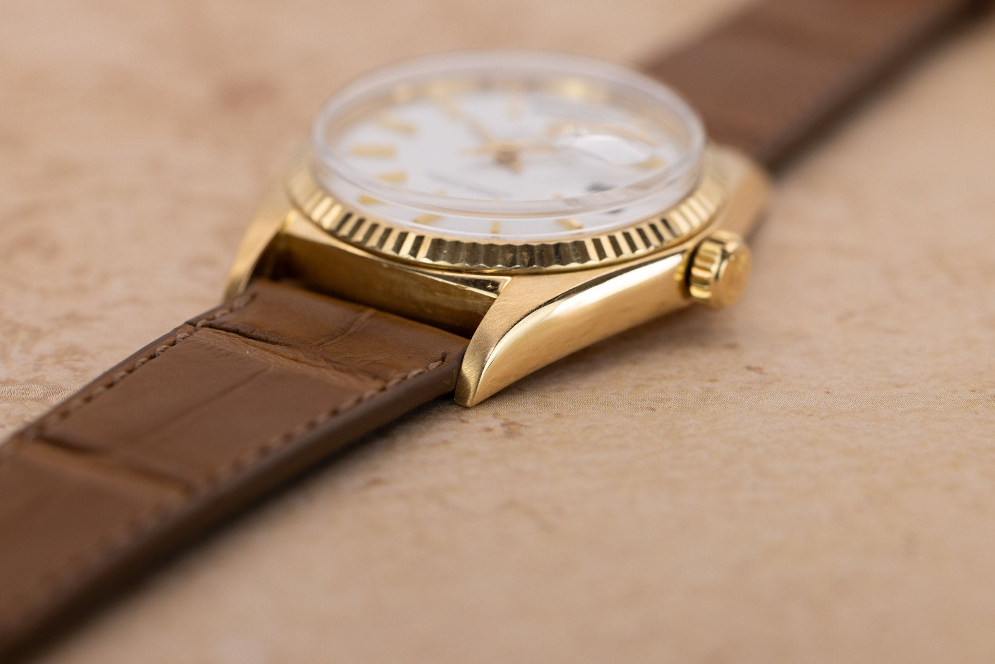 1972 Rolex Day-Date Ref. 1803 | 18K Yellow Gold | White Red Quarter Dial | Serviced - Sierra Time Co