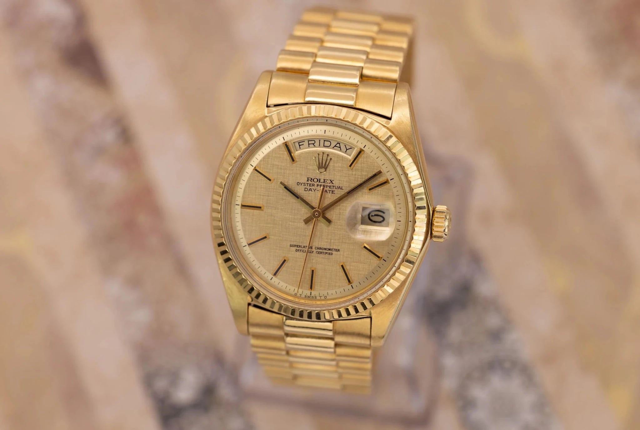 1972 Rolex Day-Date Ref. 1803 | Champagne Linen Dial - Sierra Time Co