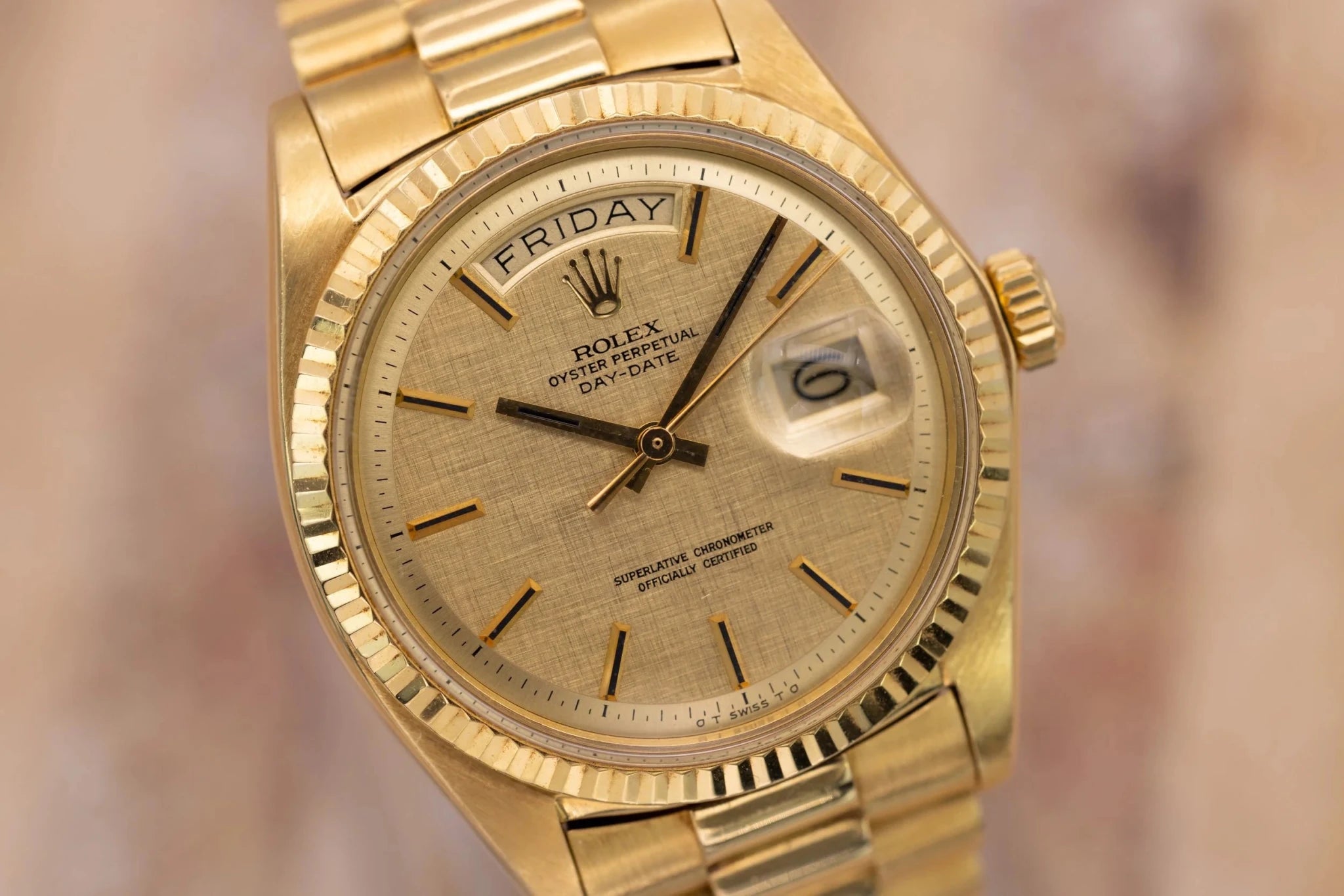 1972 Rolex Day-Date Ref. 1803 | Champagne Linen Dial - Sierra Time Co