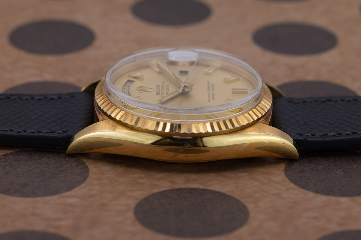 1972 Rolex Day-Date Ref. 1803 | Champagne Wide Boy Dial - Sierra Time Co