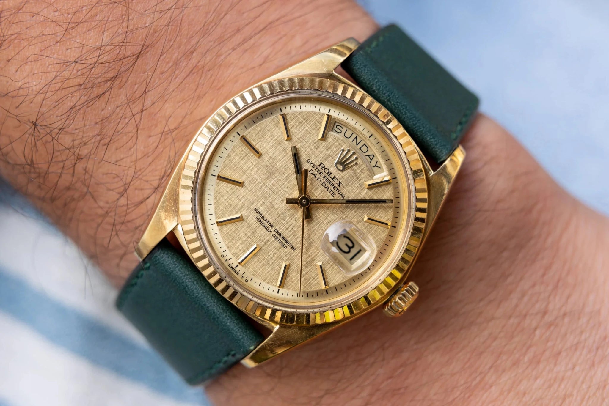1972 Rolex Day-Date Ref. 1803 | Linen Dial - Sierra Time Co