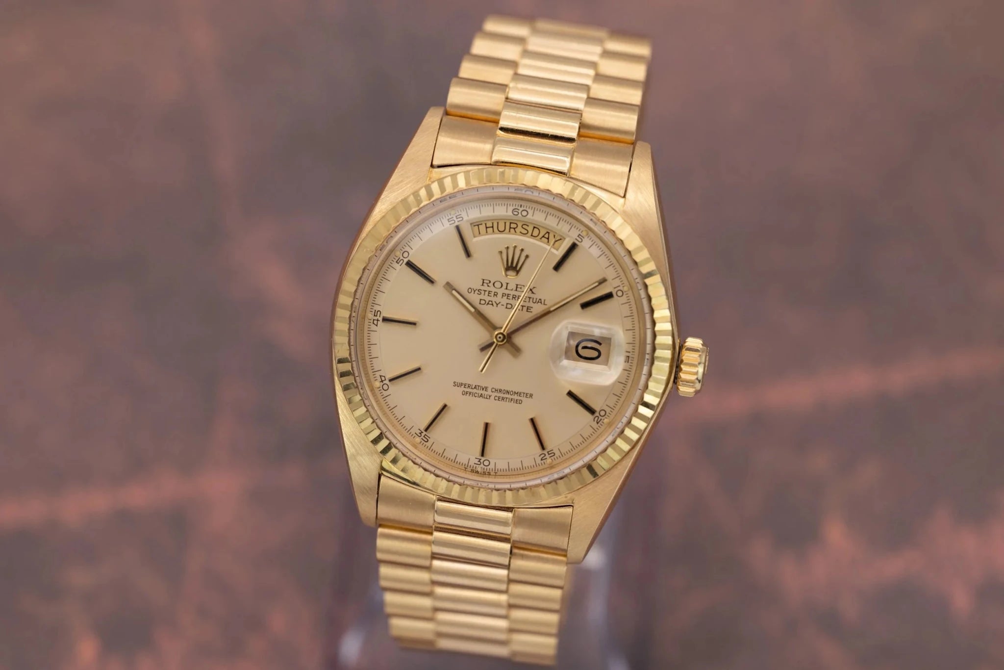 1972 Rolex Day-Date Ref. 1803 | Matte Champagne Dial | Box and Papers - Sierra Time Co