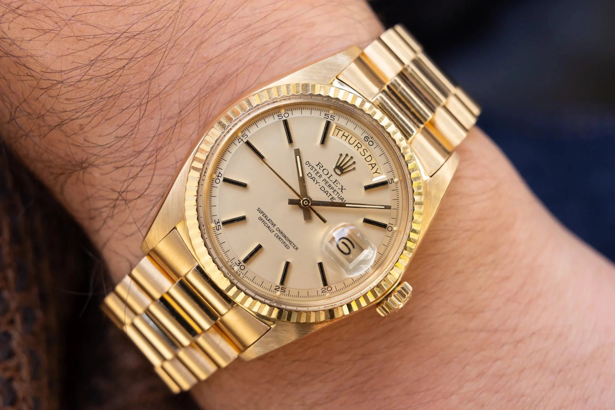 1972 Rolex Day-Date Ref. 1803 | Matte Champagne Dial | Box and Papers - Sierra Time Co