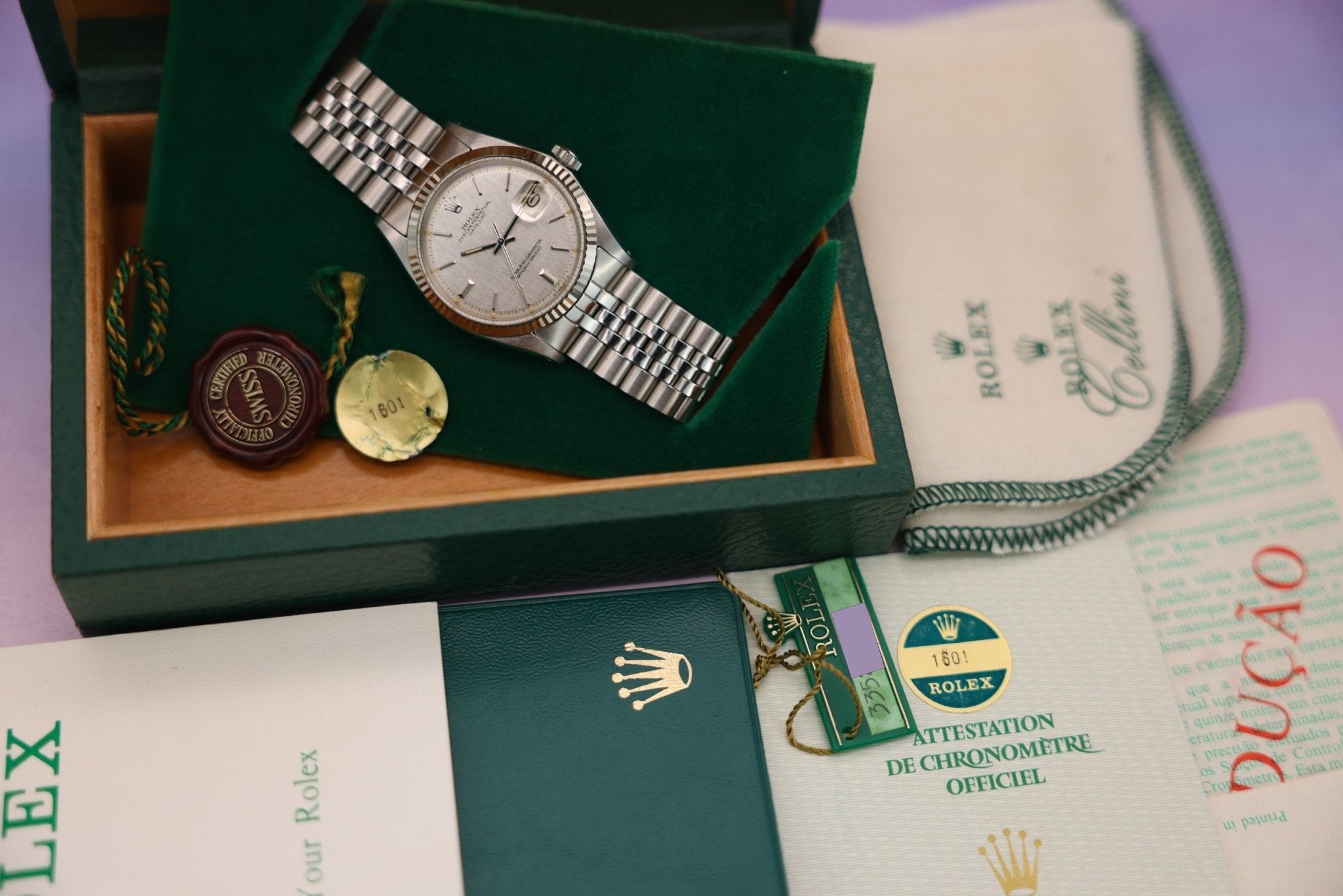 1973 Rolex Datejust Ref. 1601 | Mint Condition | Linen Dial | Full Set - Sierra Time Co