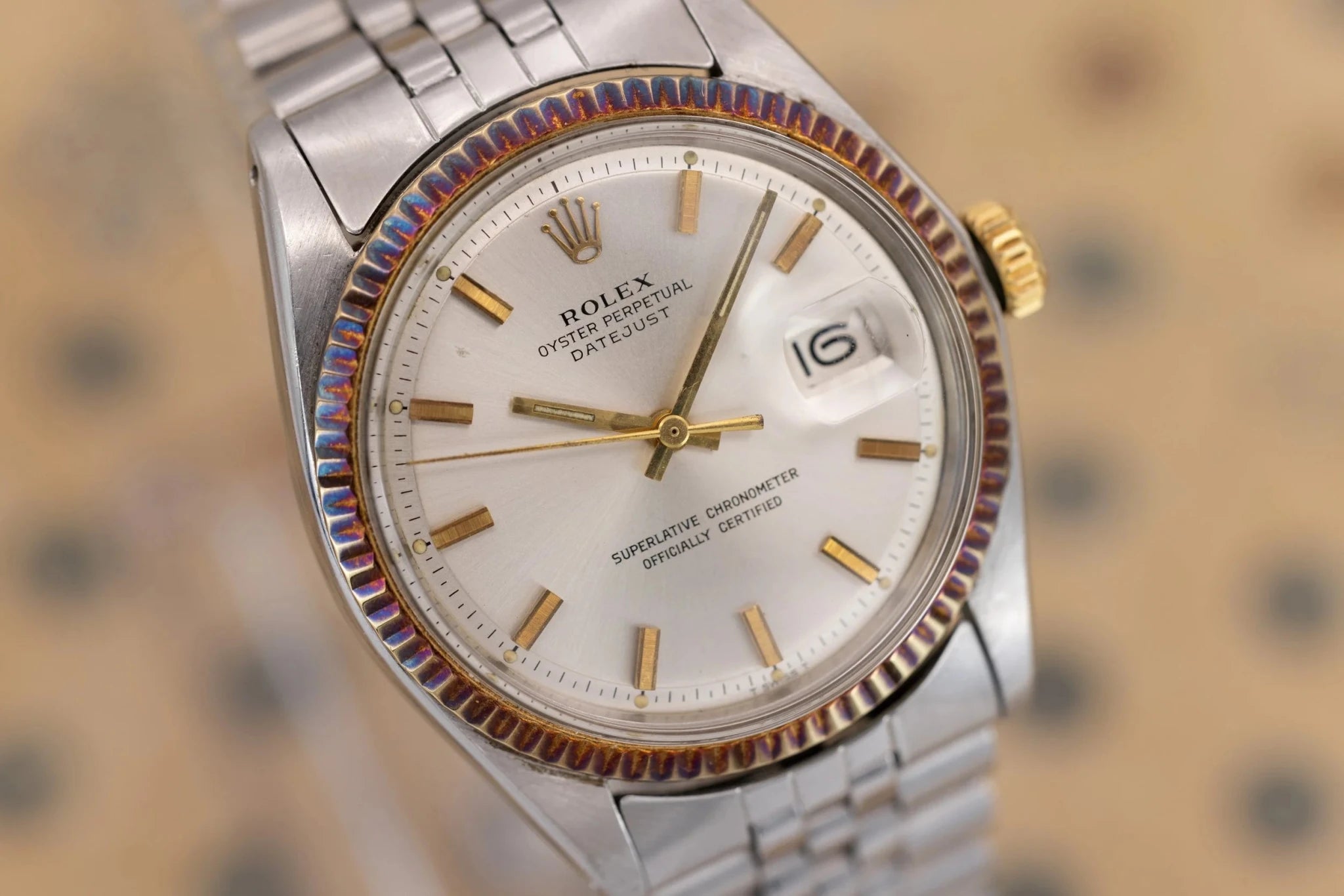 1973 Rolex Datejust Ref. 1601 | Silver Dial | Gold Patina - Sierra Time Co