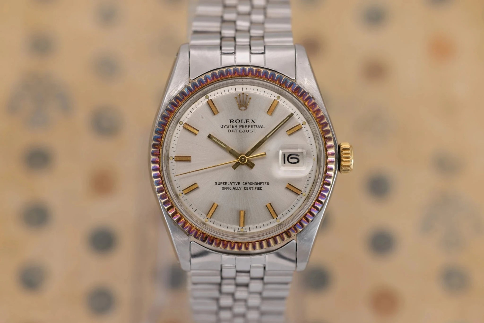 1973 Rolex Datejust Ref. 1601 | Silver Dial | Gold Patina - Sierra Time Co