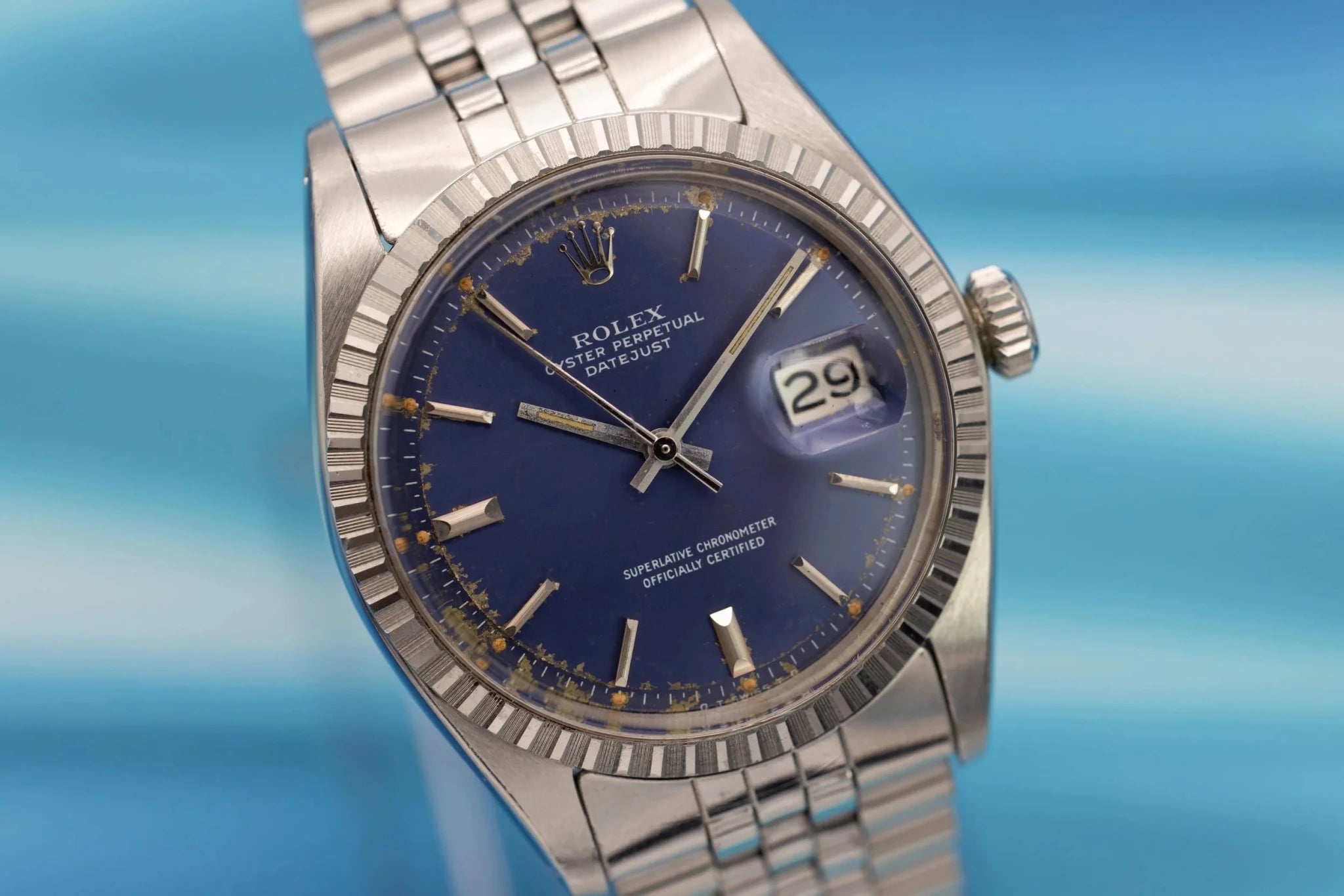 1973 Rolex Datejust Ref. 1603 | Matte Blue Tropical Dial - Sierra Time Co