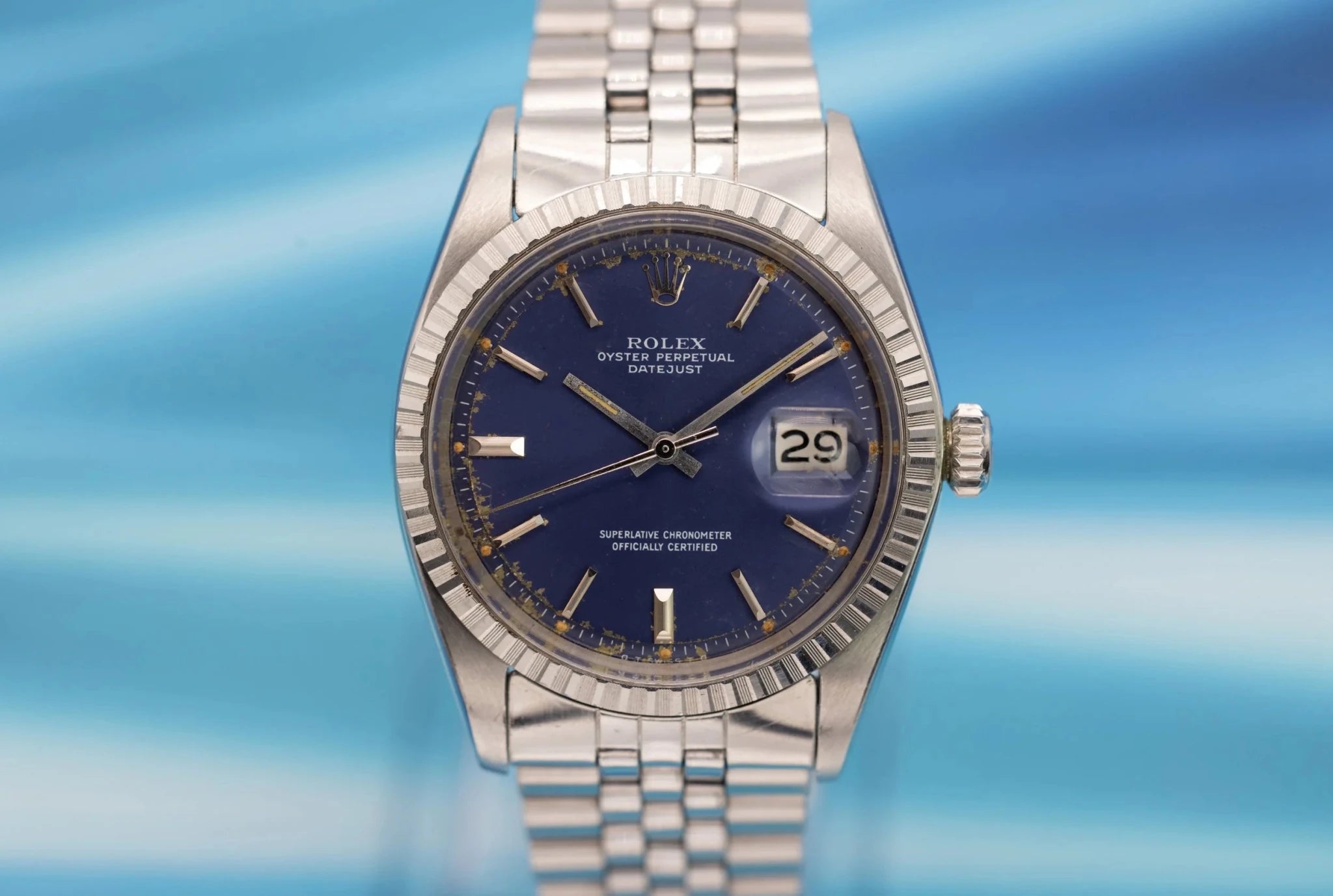1973 Rolex Datejust Ref. 1603 | Matte Blue Tropical Dial - Sierra Time Co