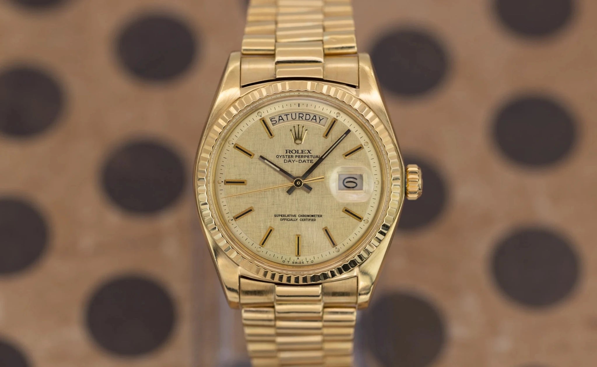 1973 Rolex Day-Date Ref. 1803 | Champagne Linen Dial - Sierra Time Co