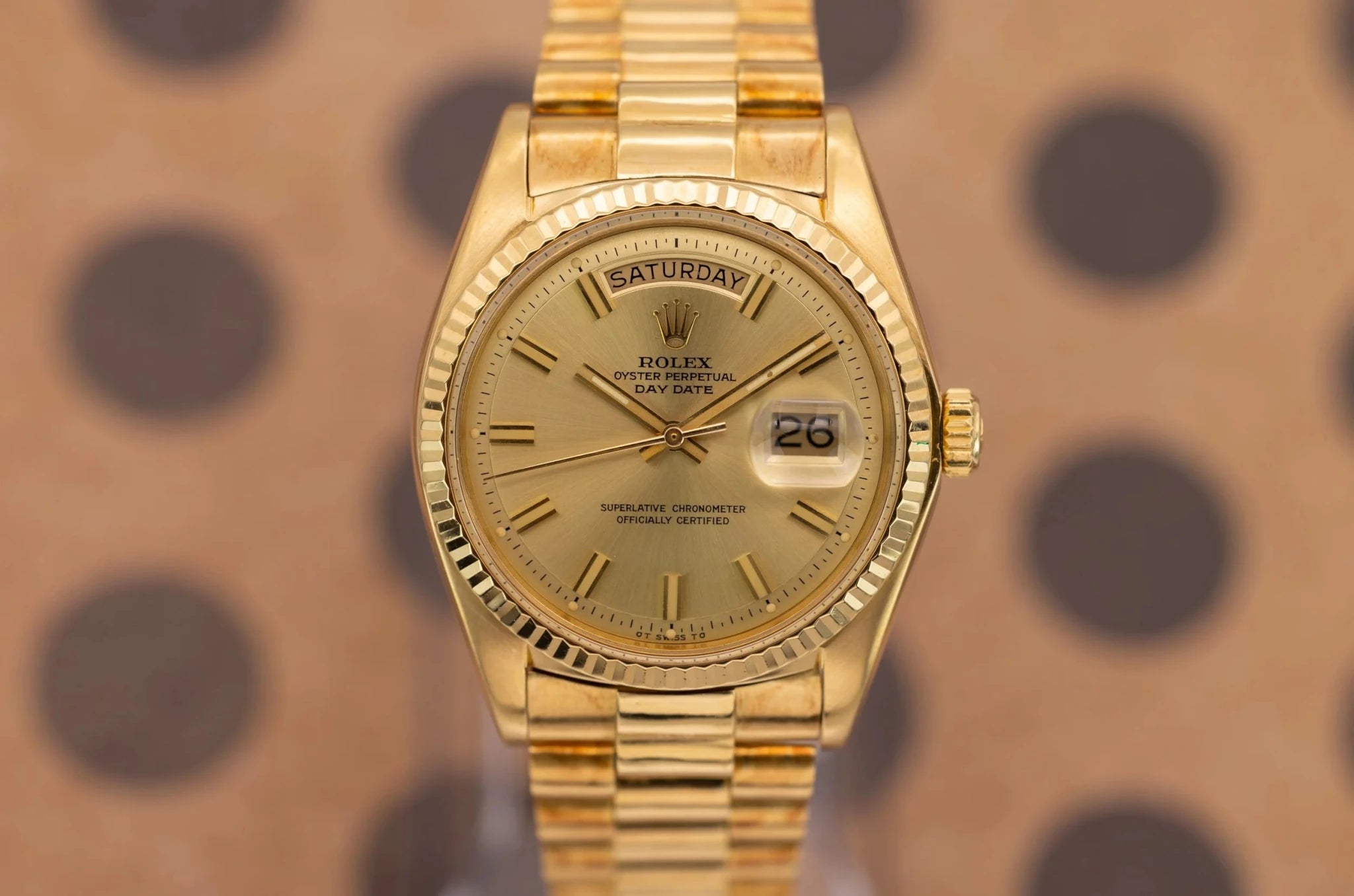 1973 Rolex Day-Date Ref. 1803 | Champagne Wideboy Dial - Sierra Time Co