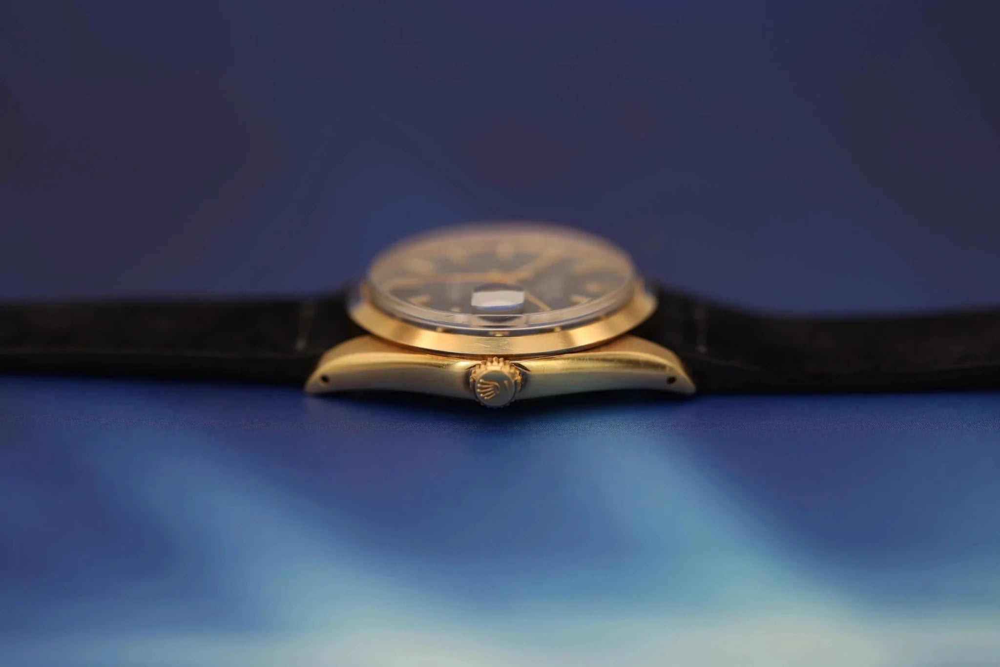 1974 Rolex Date Ref. 1500 | Blue Mosaic Dial | 14K Yellow Gold - Sierra Time Co