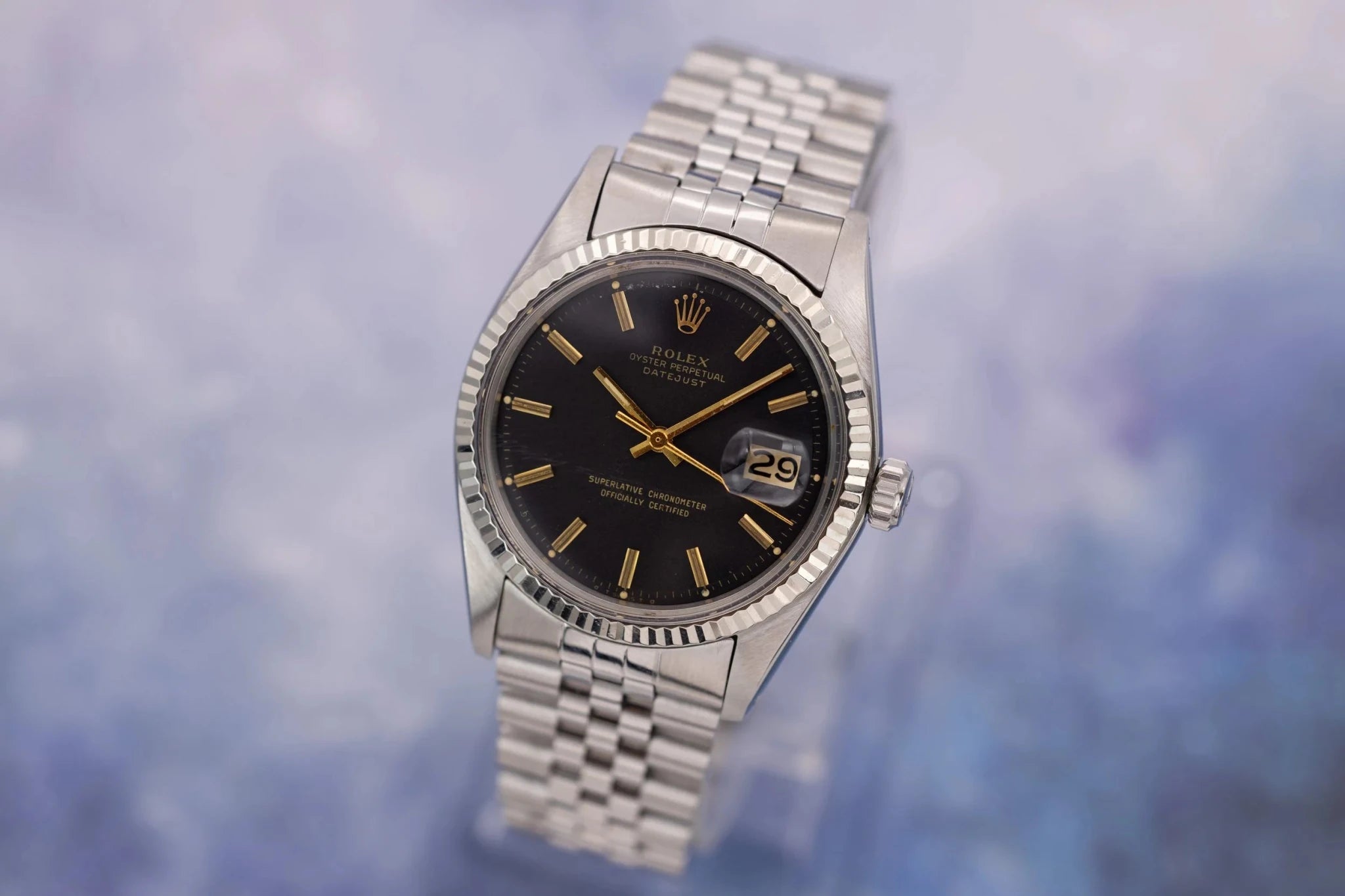 1974 Rolex Datejust Ref. 1601 | Rare Black and Gold Dial - Sierra Time Co