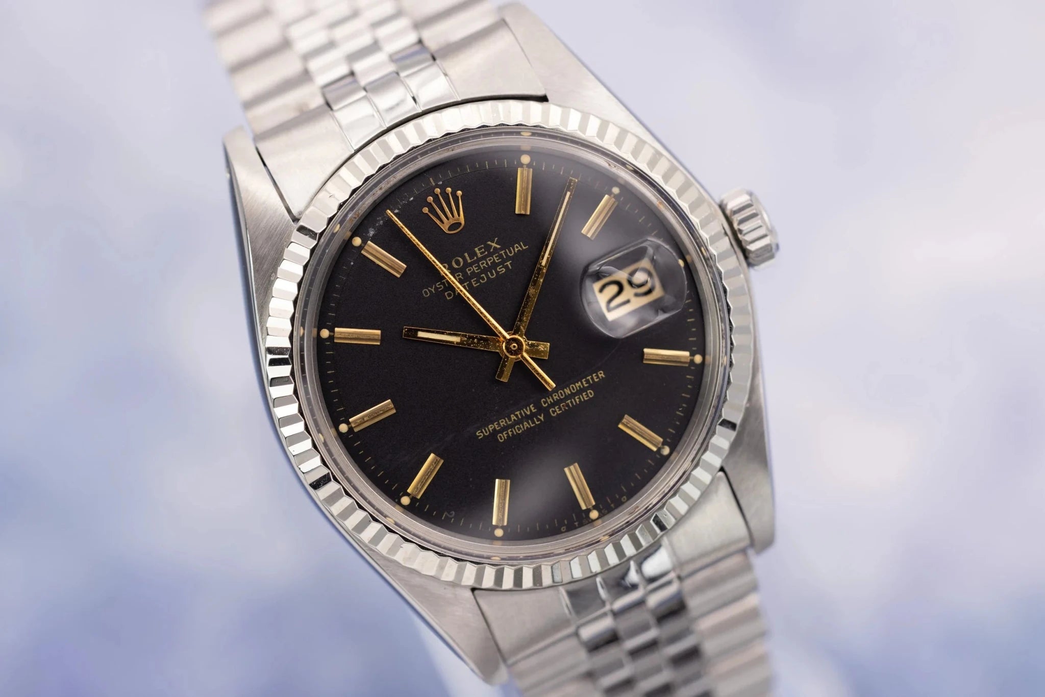 1974 Rolex Datejust Ref. 1601 | Rare Black and Gold Dial - Sierra Time Co